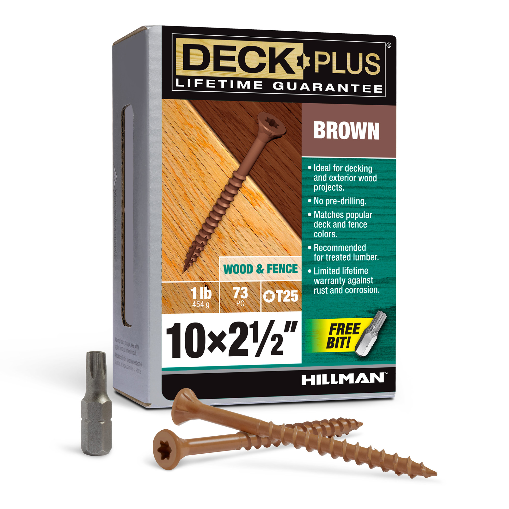Deck Plus Brown Deck Screws (#10 x 2-1/2 in.)