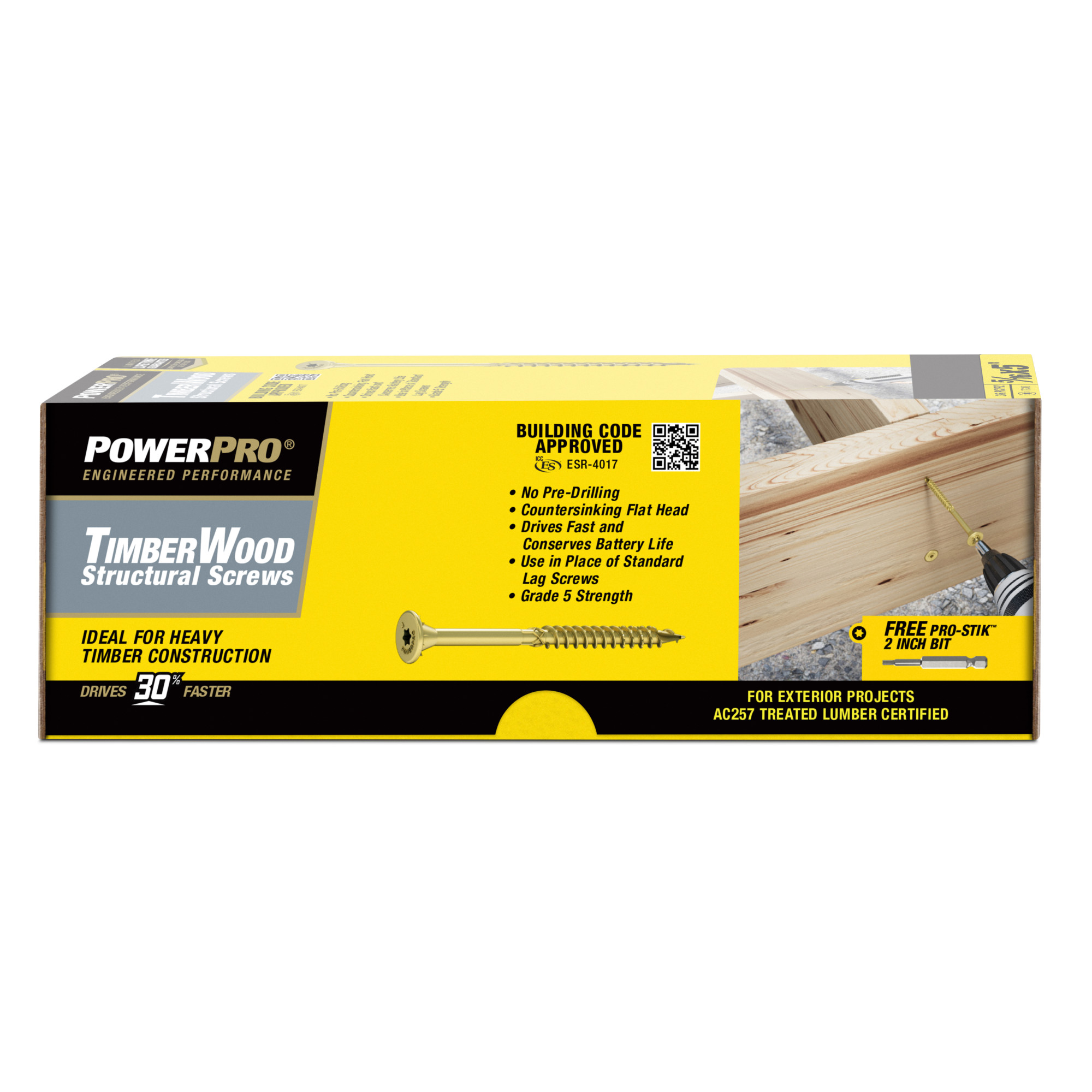 Power Pro TimberWood Bronze Structural Screws (5/16 in. x 5 in.) - 36pc