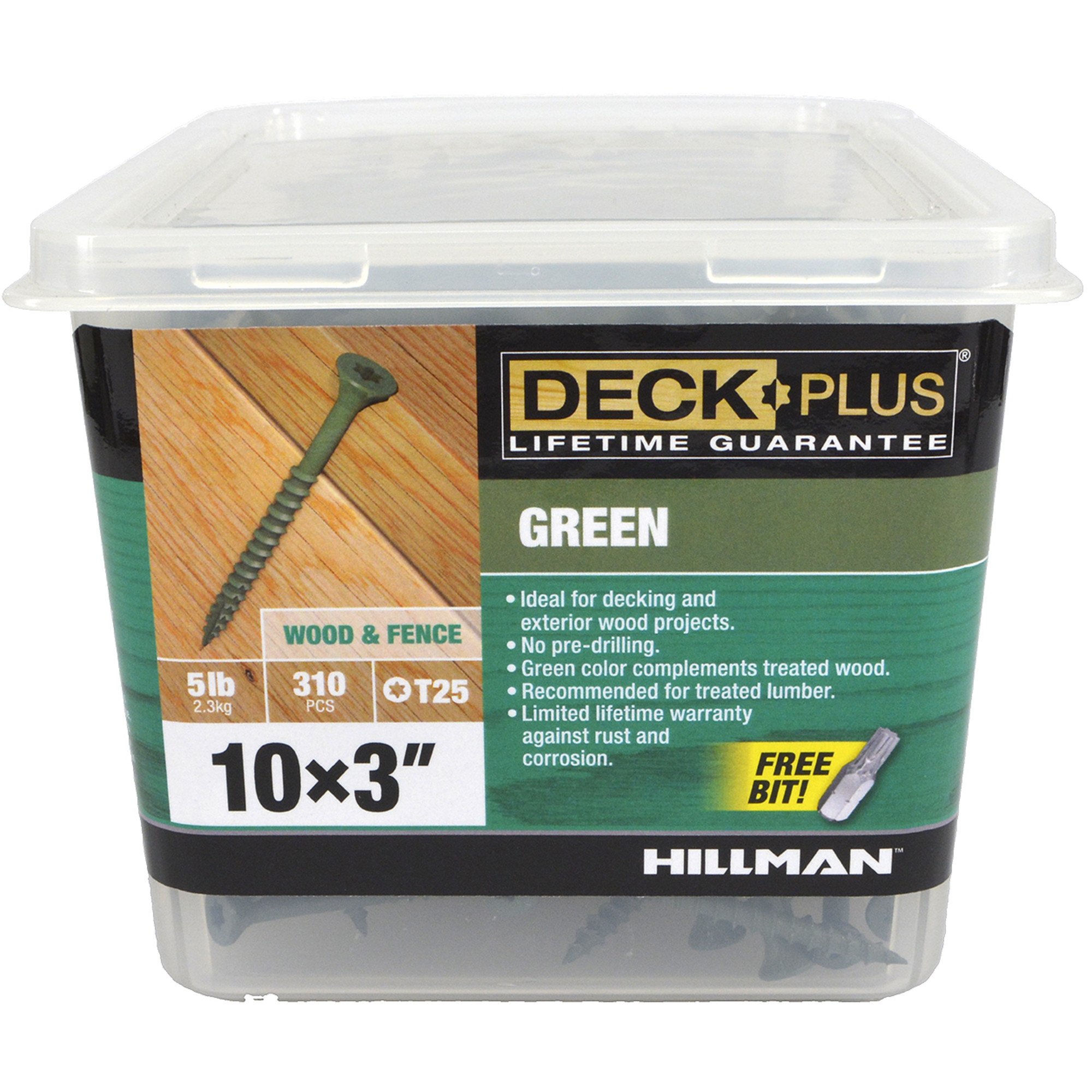 Deck Plus Green Deck Screws (#10 x 3 in.)