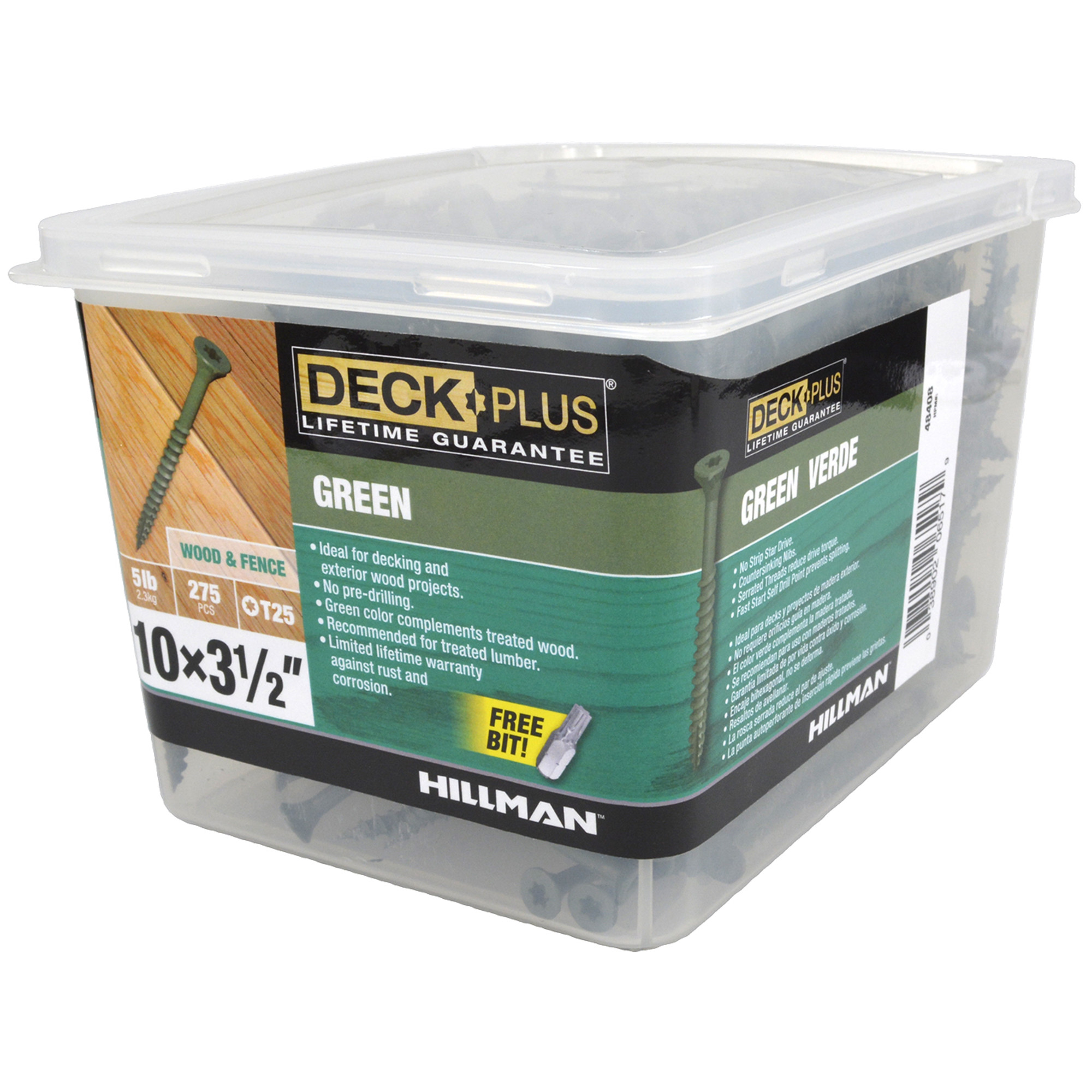 Deck Plus Green Deck Screws (#10 x 3-1/2 in.)