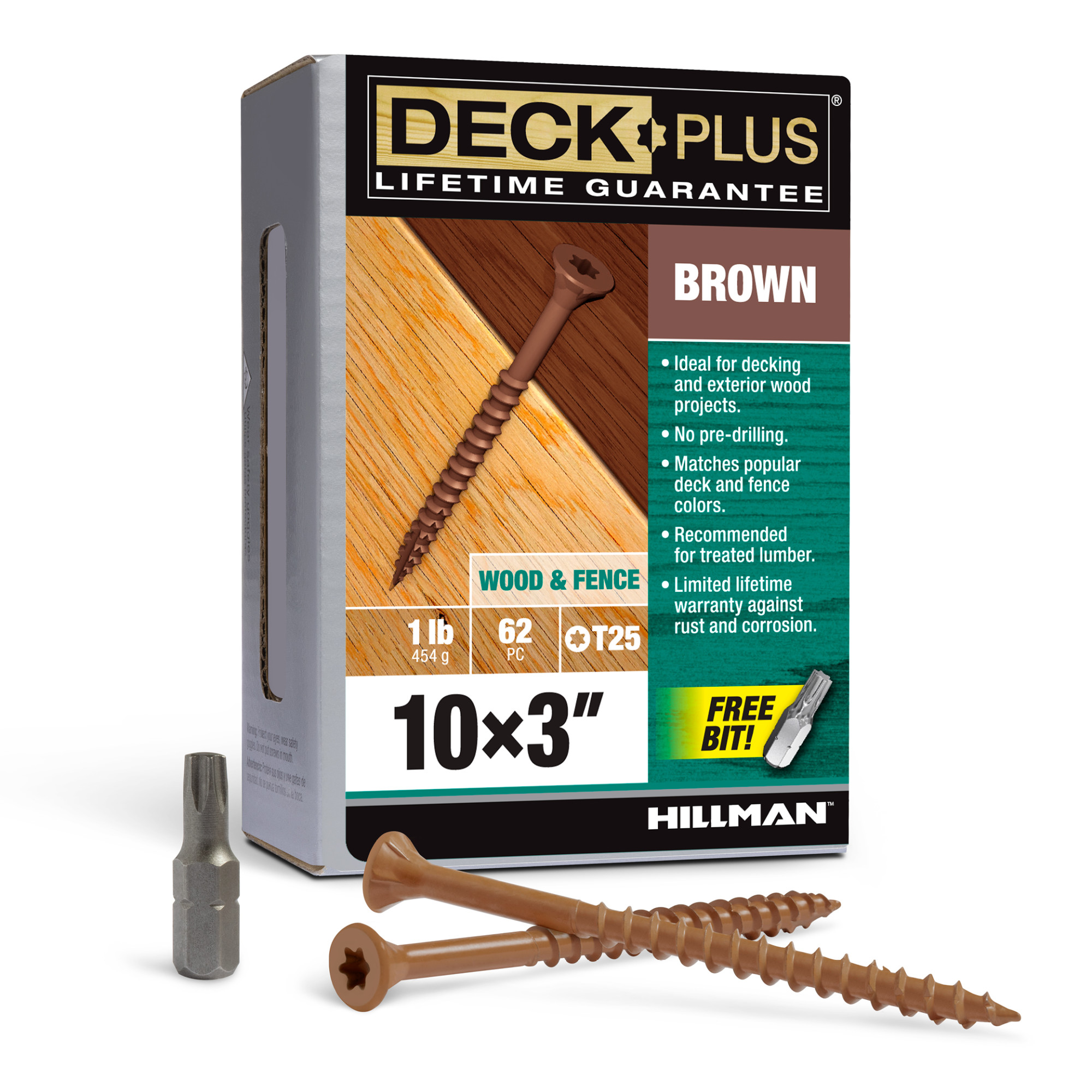 Deck Plus Brown Deck Screws (#10 x 3 in.)