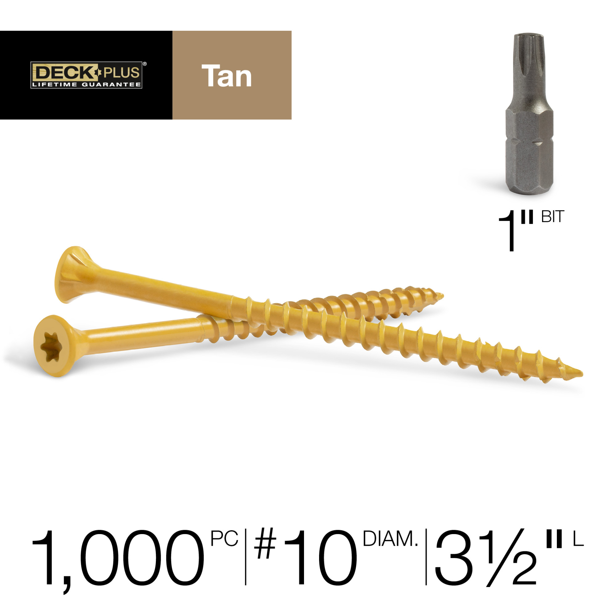 Deck Plus Tan Deck Screws (#10 x 3-1/2 in.)