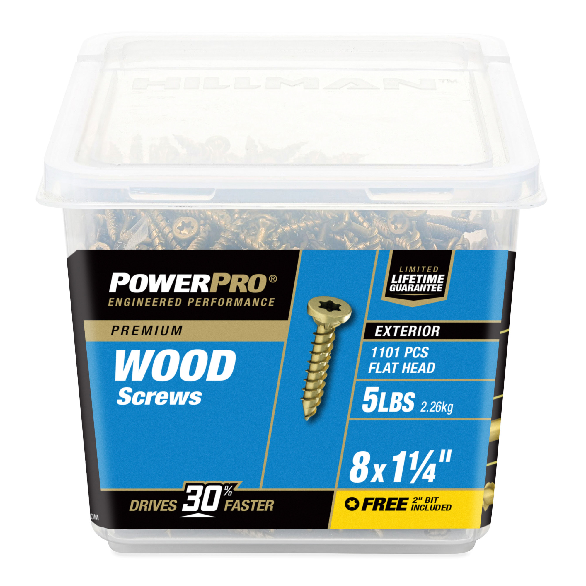 Power Pro Premium Exterior Wood Screws (#8 x 1-1/4 in.) - 1101 pc