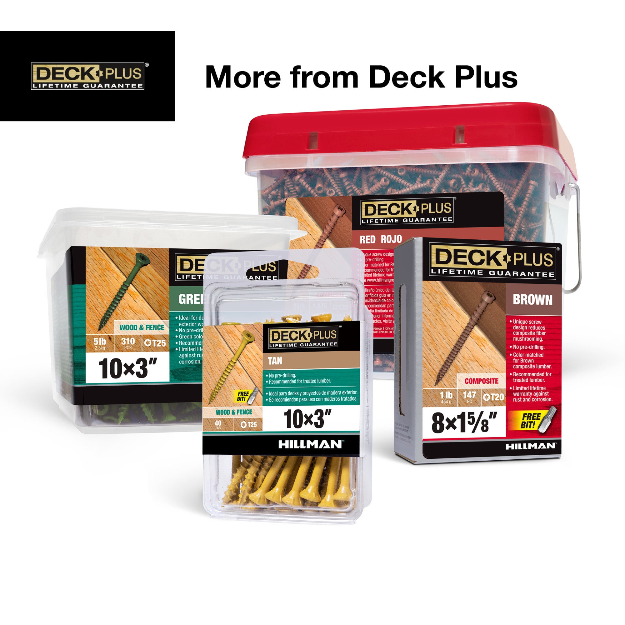 Deck Plus Black Deck Screws (#10 x 3 in.)