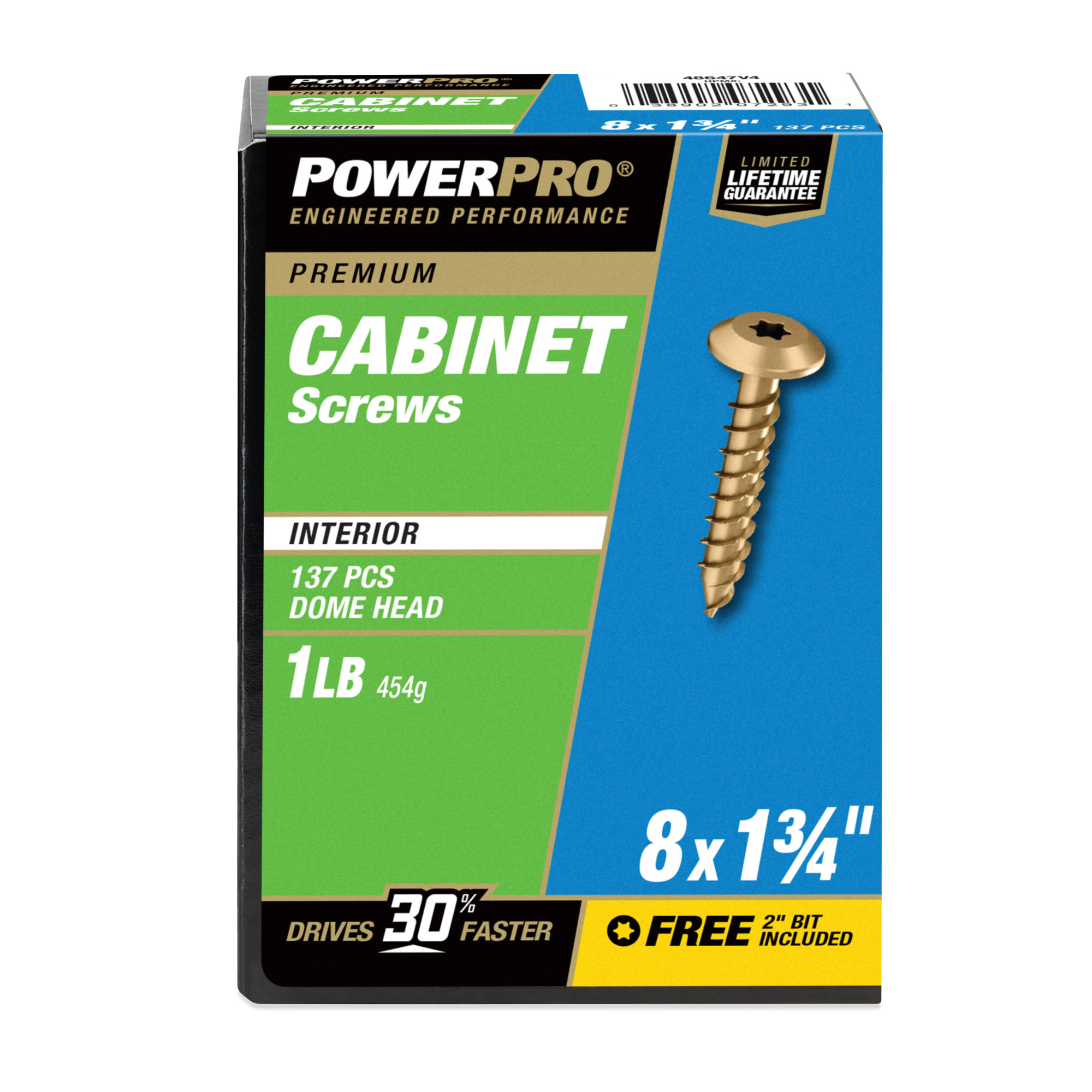 Power Pro® Premium Interior Cabinet Screws (#8 x 1-3/4 in.) - 1lb Box
