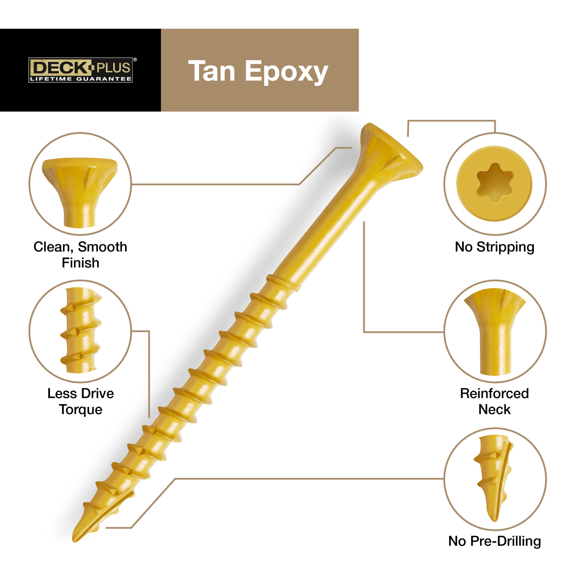 Deck Plus Tan Deck Screws (#10 x 2-1/2 in.)