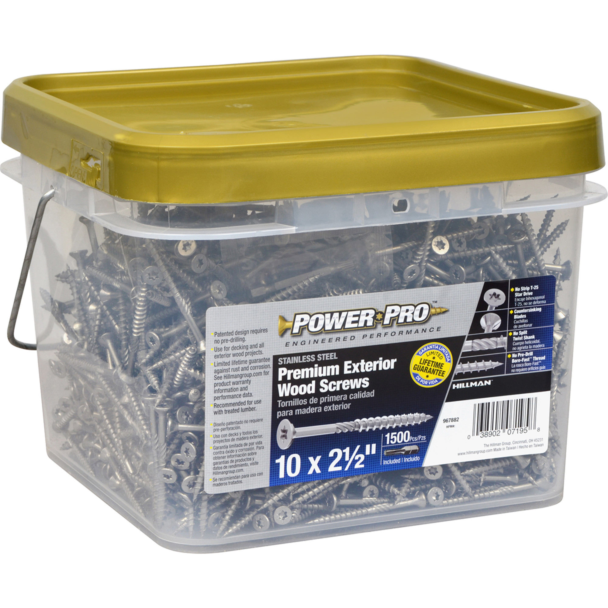 Power Pro Premium 305 Stainless Steel Wood Screws (#10 x 2-1/2 in.) - 1500 pc