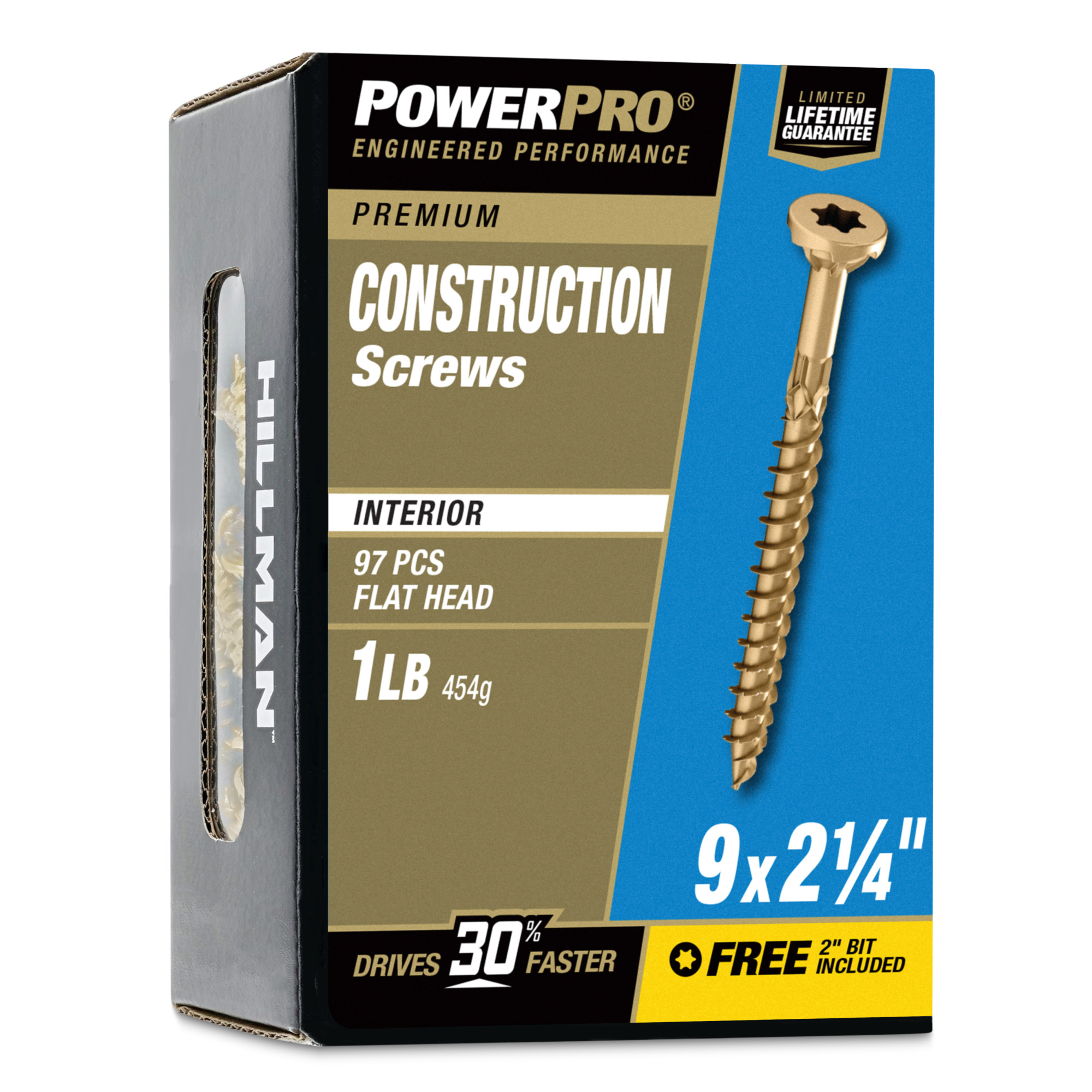 Power Pro Premium Interior Construction Screws (#9 x 2-1/4 in.) - 97 pc