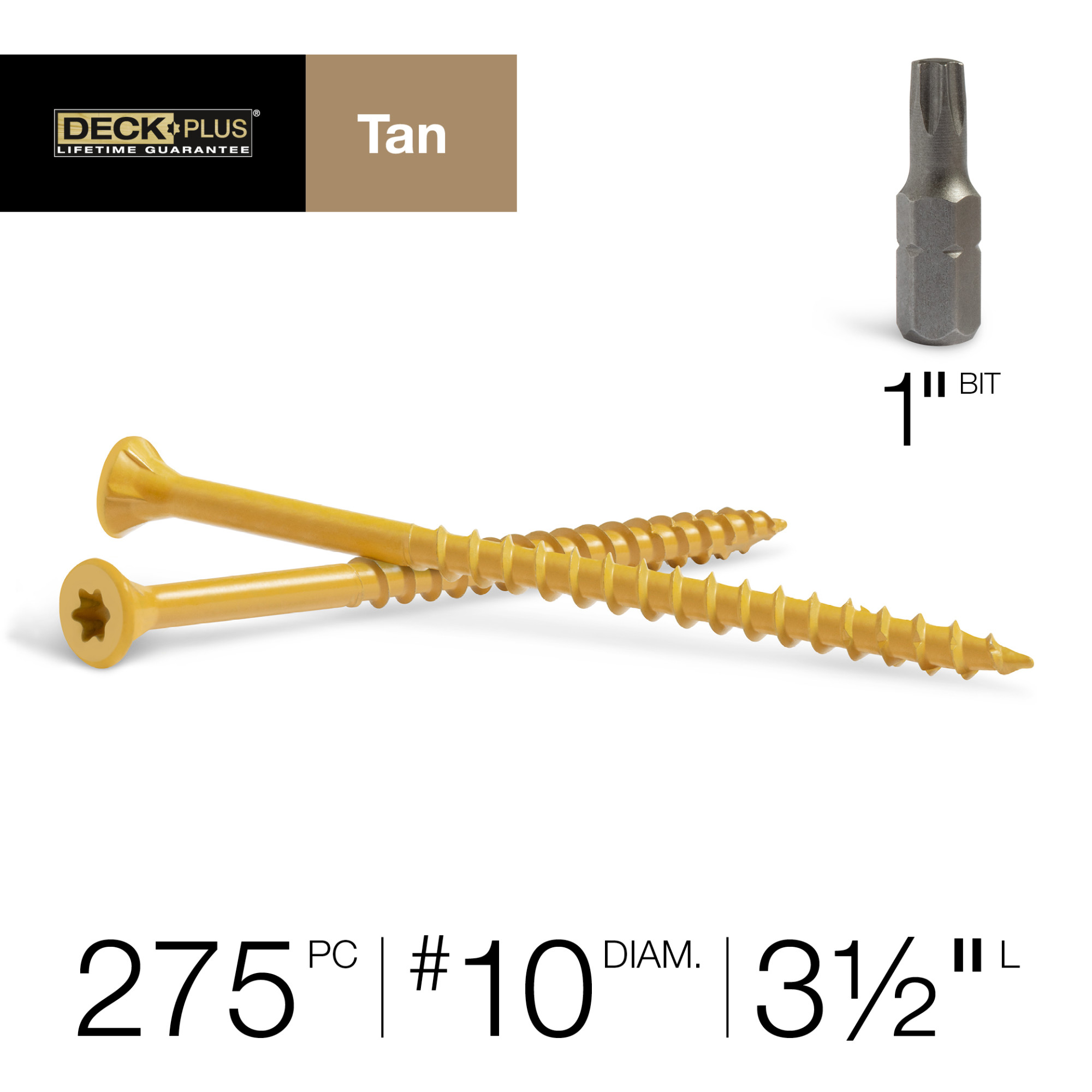 Deck Plus Tan Deck Screws (#10 x 3-1/2 in.)