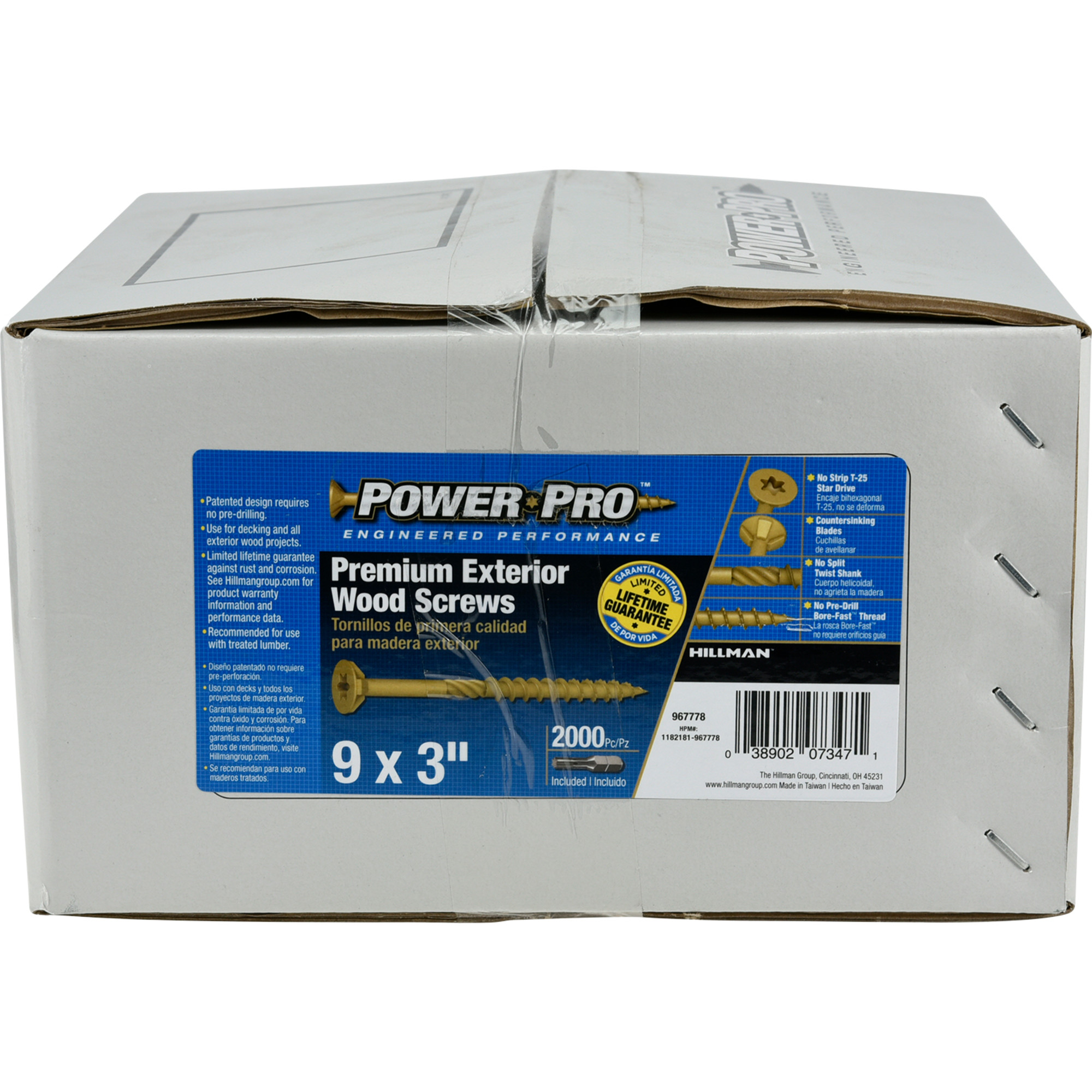 Power Pro Premium Bronze Exterior Wood Screws (#9 x 3 in.) - 2000 pc