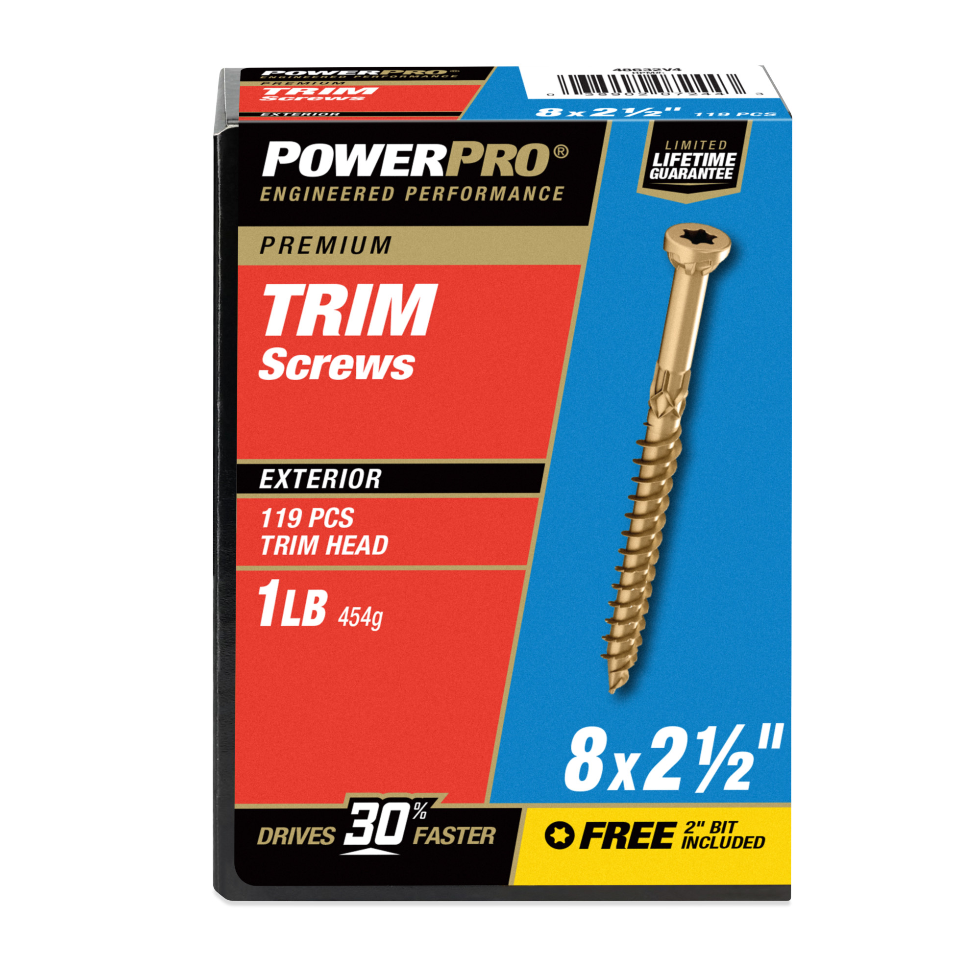 Power Pro&reg; Premium Bronze Exterior Trim Screws (#8 x 2-1/2 in.) - 119 pc