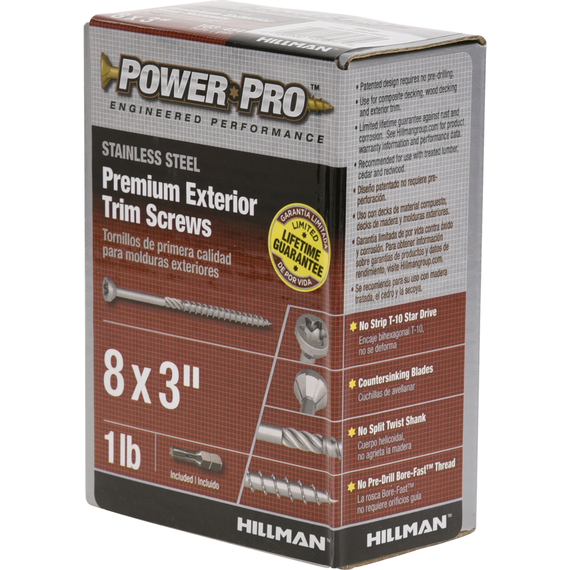 Power Pro Premium 305 Stainless Steel Trim Screws (#8 x 3 in.) - 103 pc