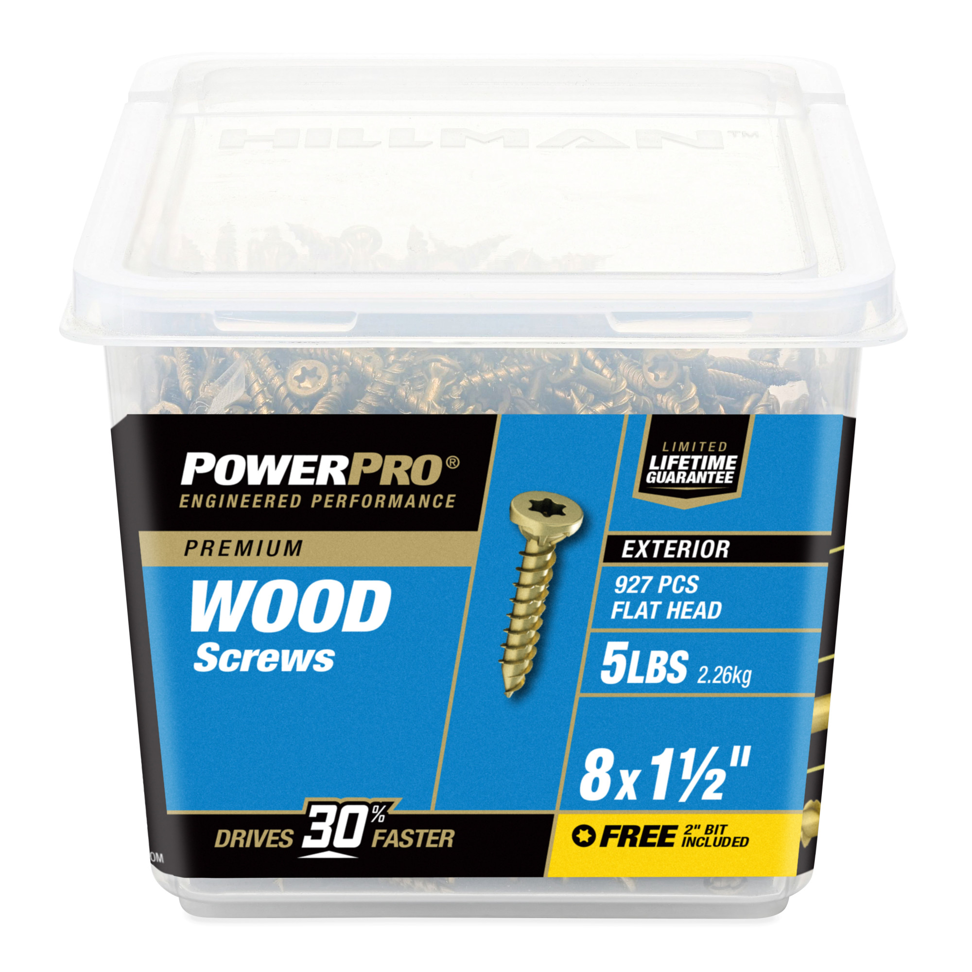 Power Pro Premium Exterior Wood Screws (#8 x 1-1/2 in.) - 927 pc