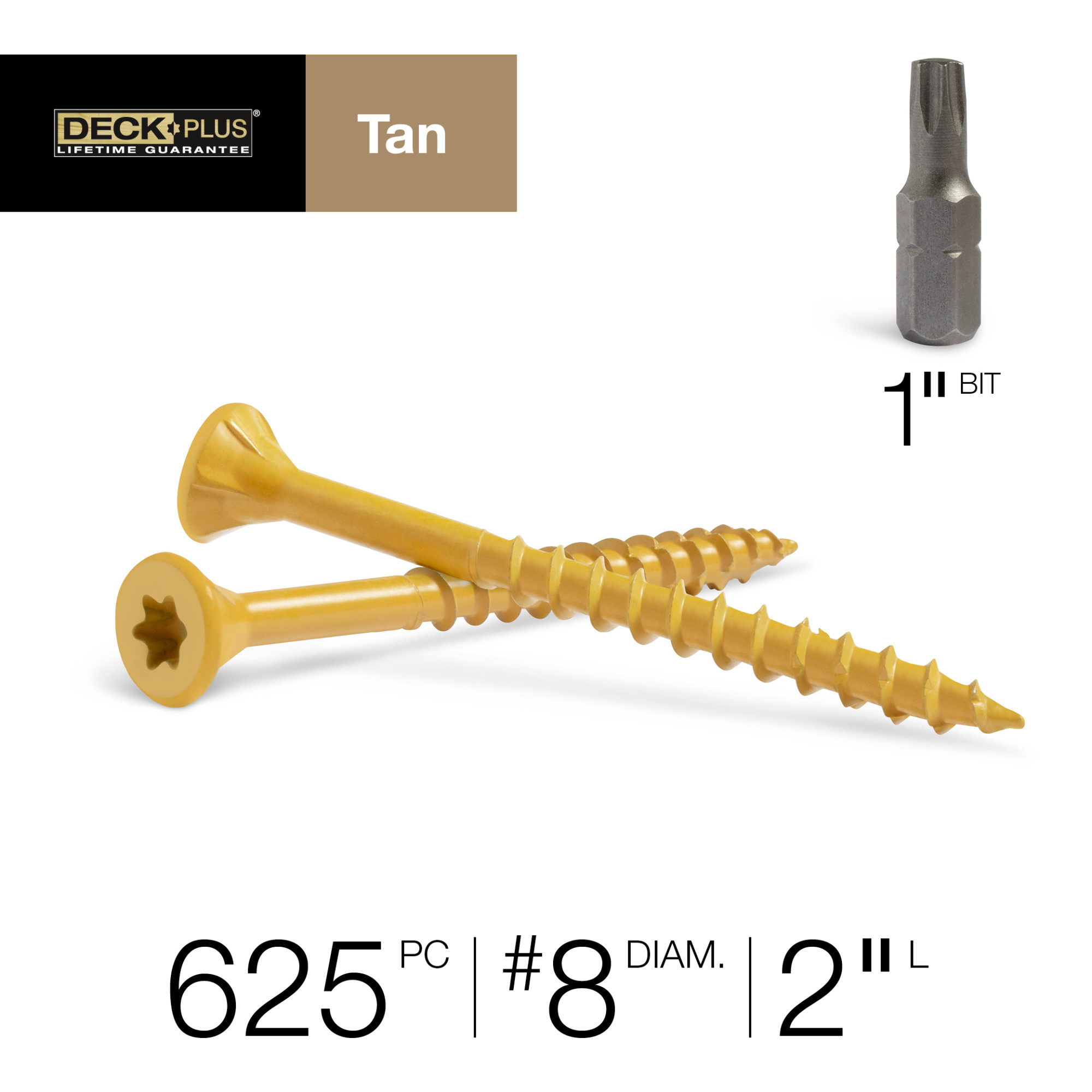 Deck Plus Tan Deck Screws (#8 x 2 in.)