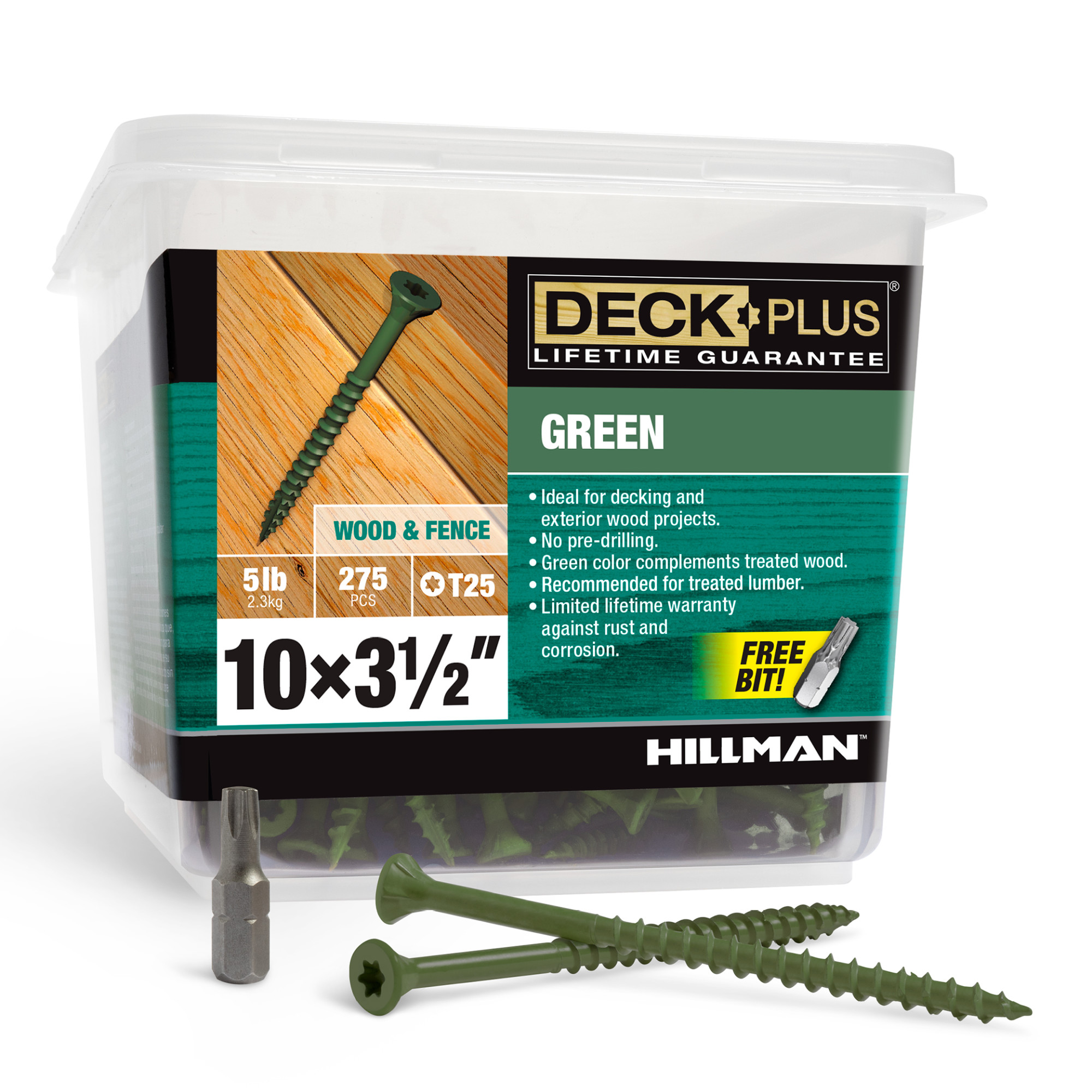 Deck Plus Green Deck Screws (#10 x 3-1/2 in.)