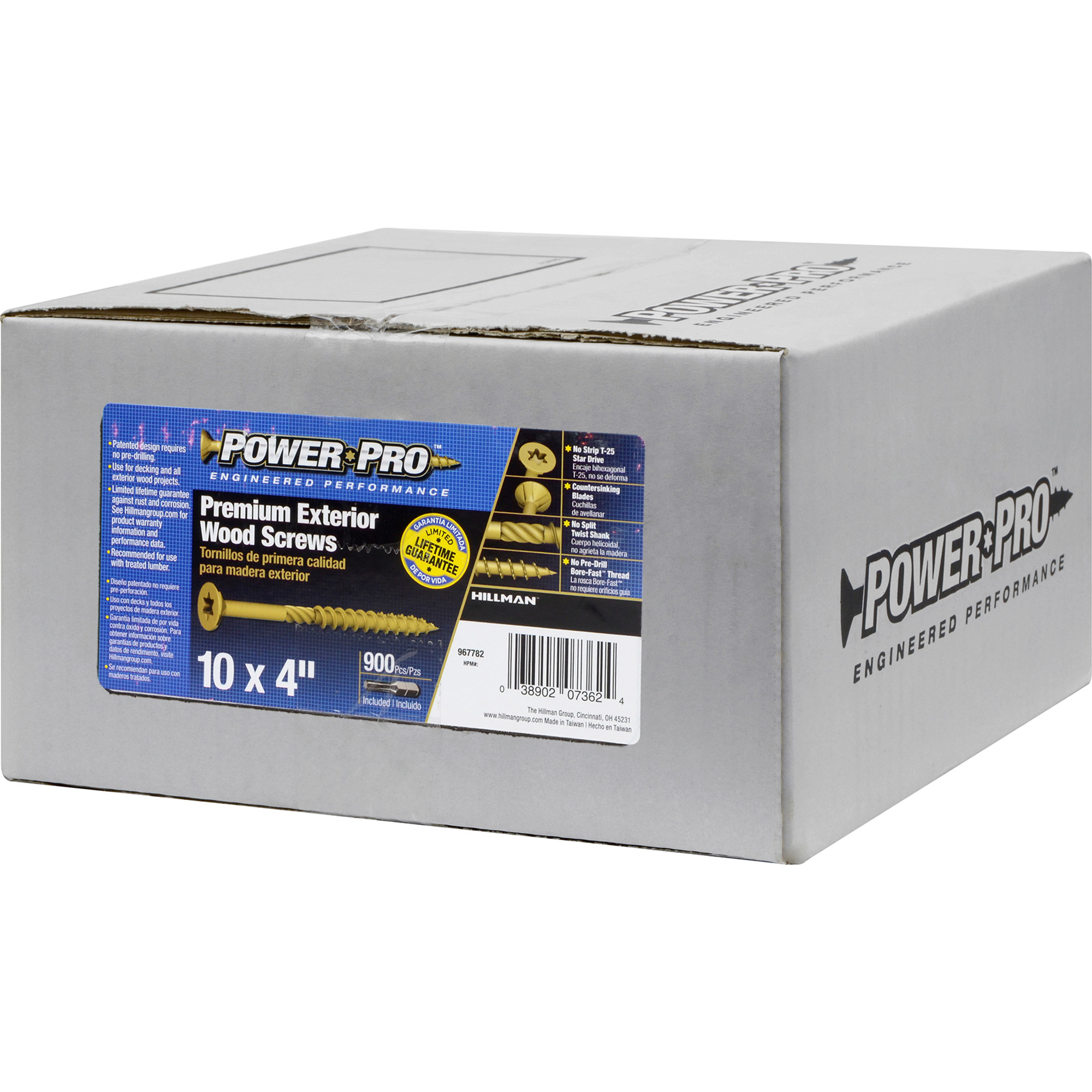 Power Pro Premium Bronze Exterior Wood Screws (#10 x 4 in.) - 900 pc
