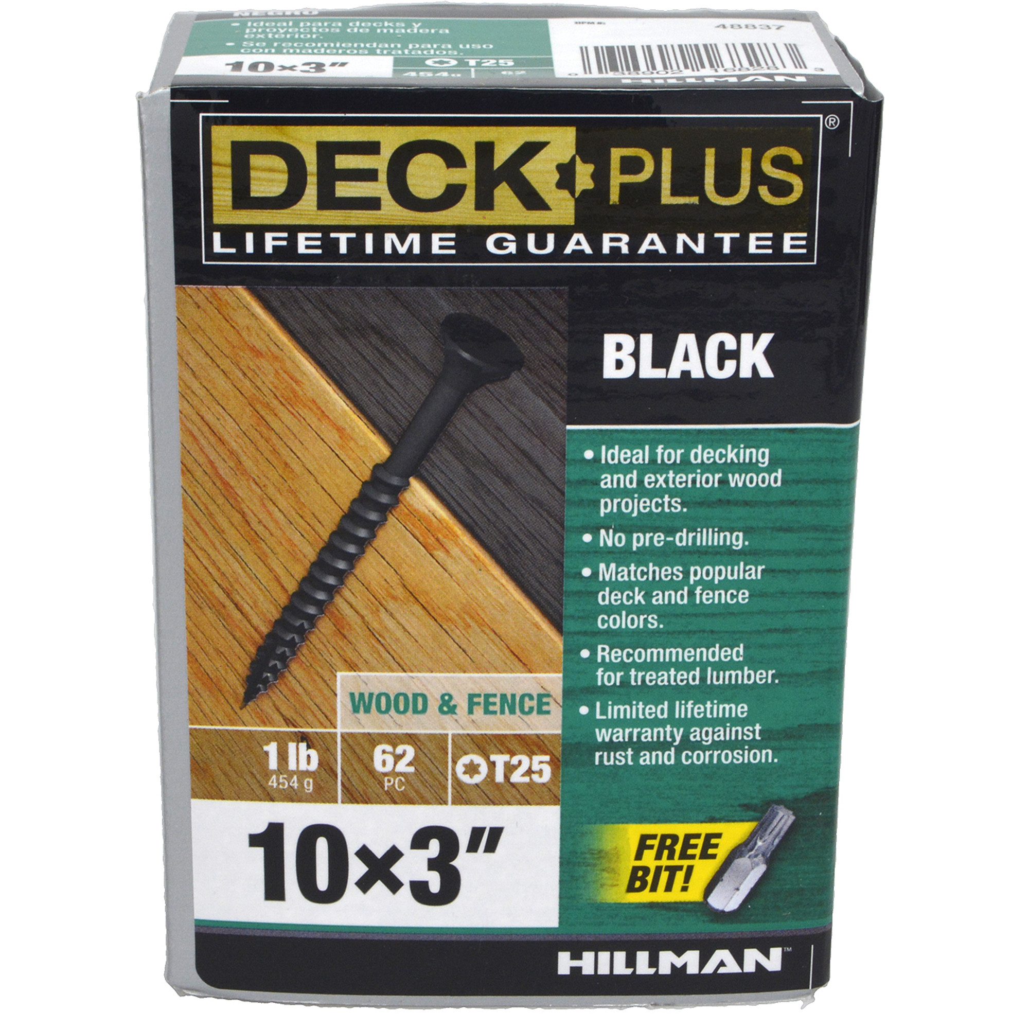 Deck Plus Black Deck Screws (#10 x 3 in.)