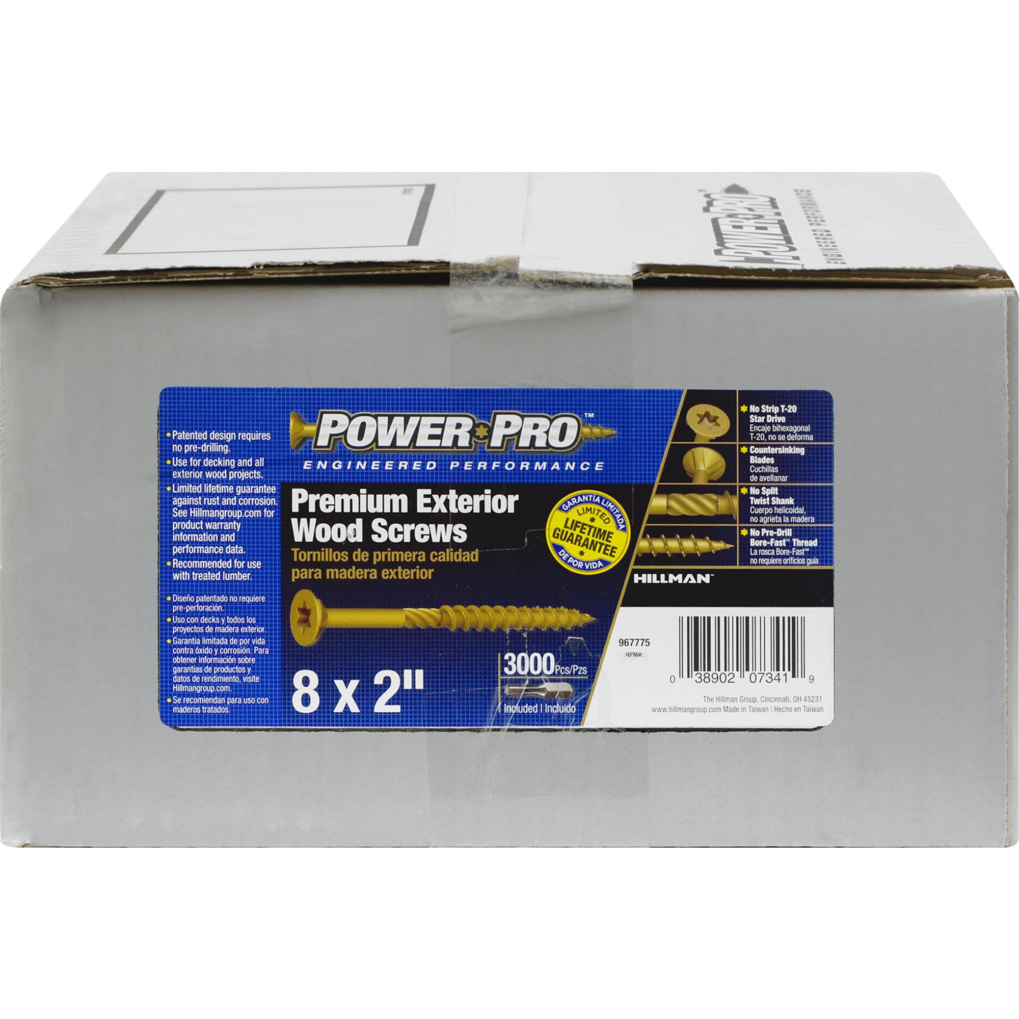 Power Pro Premium Bronze Exterior Wood Screws (#8 x 2 in.) - 3000 pc