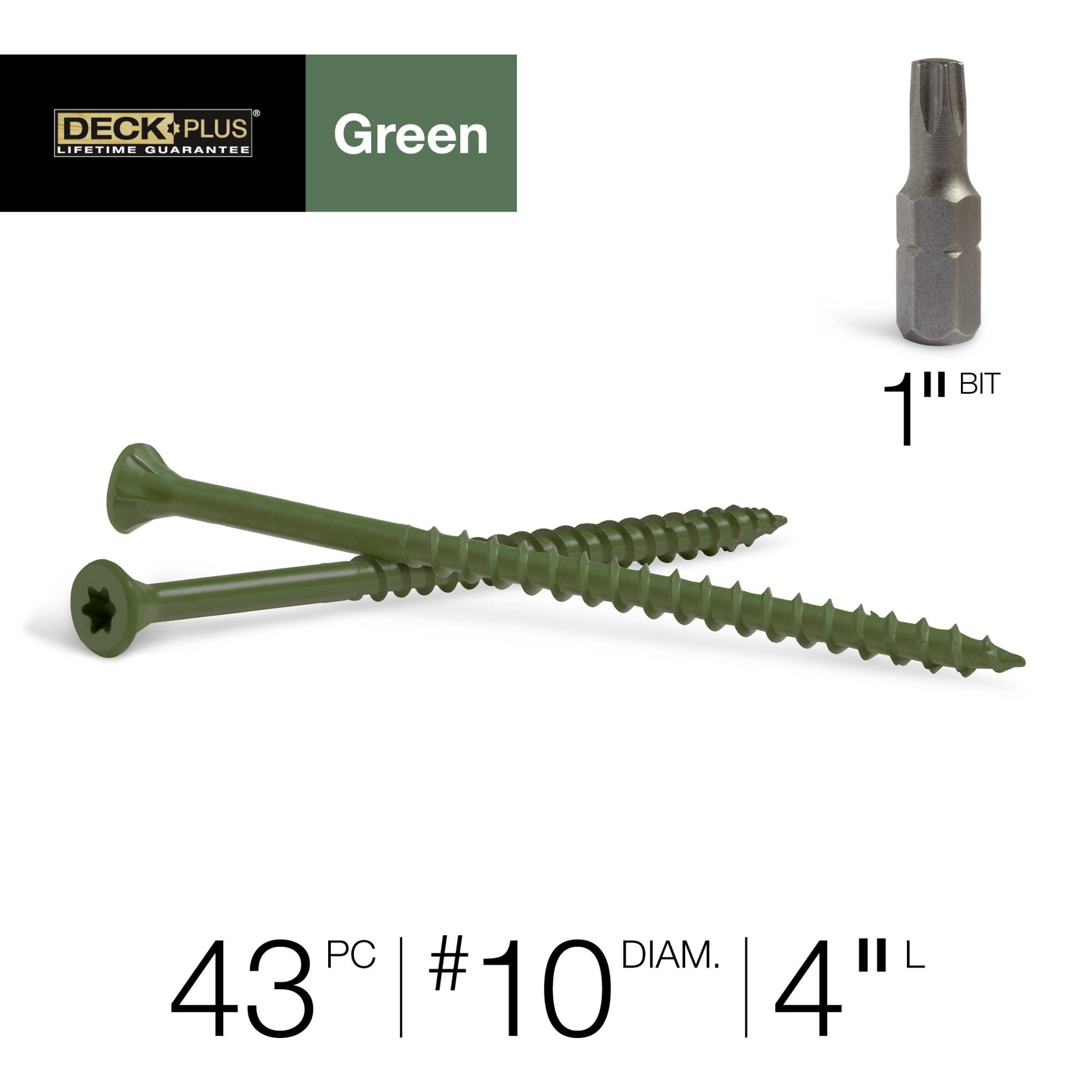 Deck Plus Green Deck Screws (#10 x 4 in.)
