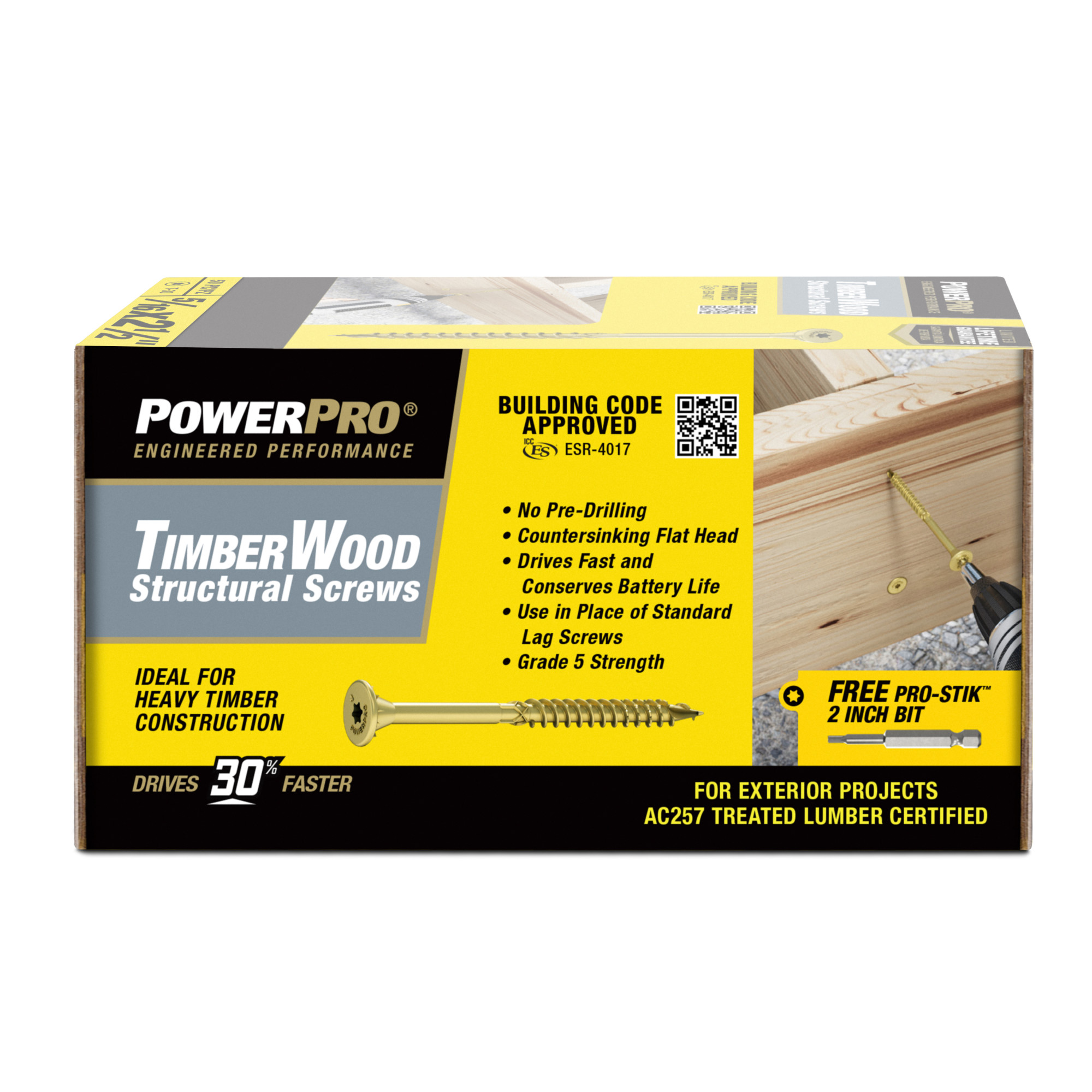 Power Pro TimberWood Bronze Structural Screws (5/16 in. x 2-1/2 in.) - 50pc