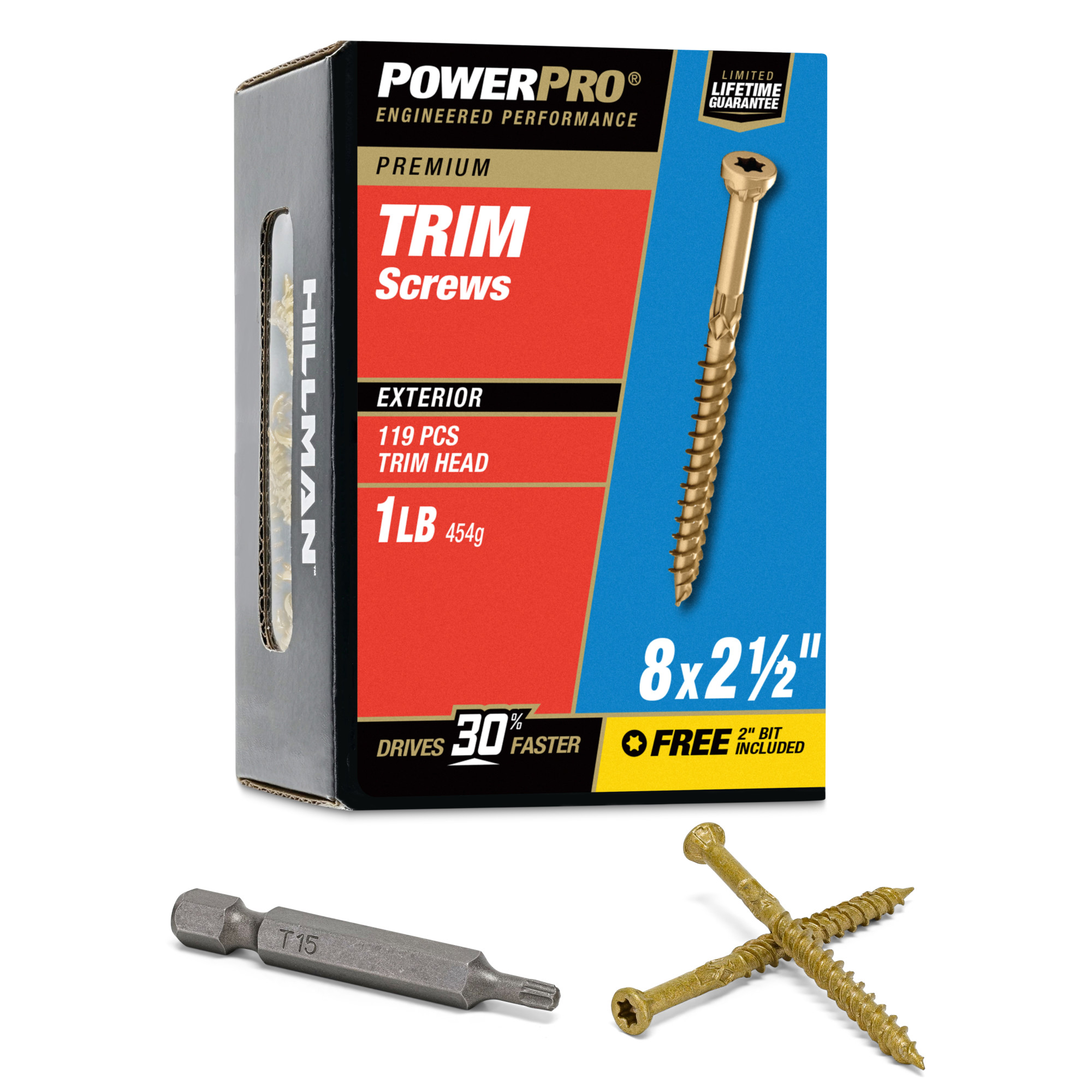 Power Pro® Premium Bronze Exterior Trim Screws (#8 x 2-1/2 in.) - 119 pc