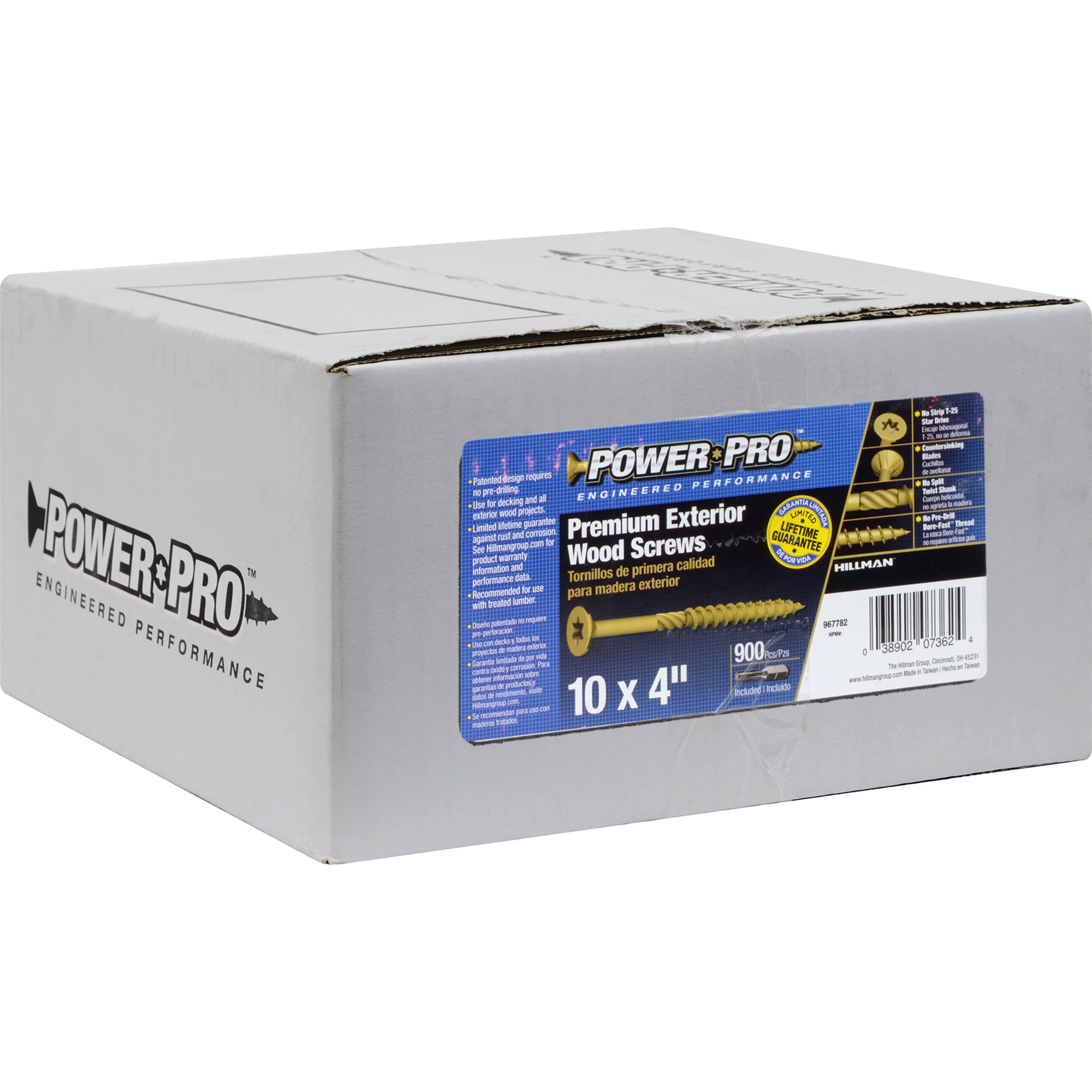 Power Pro Premium Bronze Exterior Wood Screws (#10 x 4 in.) - 900 pc