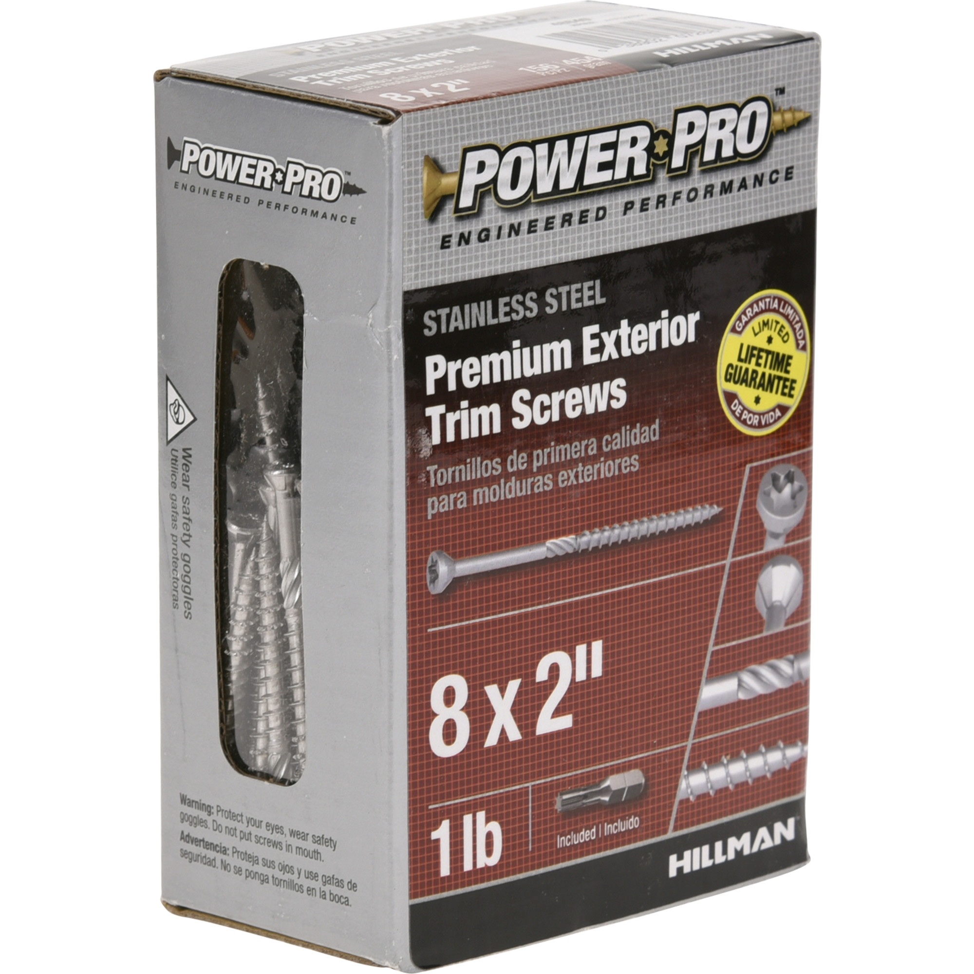 Power Pro Premium 305 Stainless Steel Trim Screws (#8 x 2 in.) - 156 pc