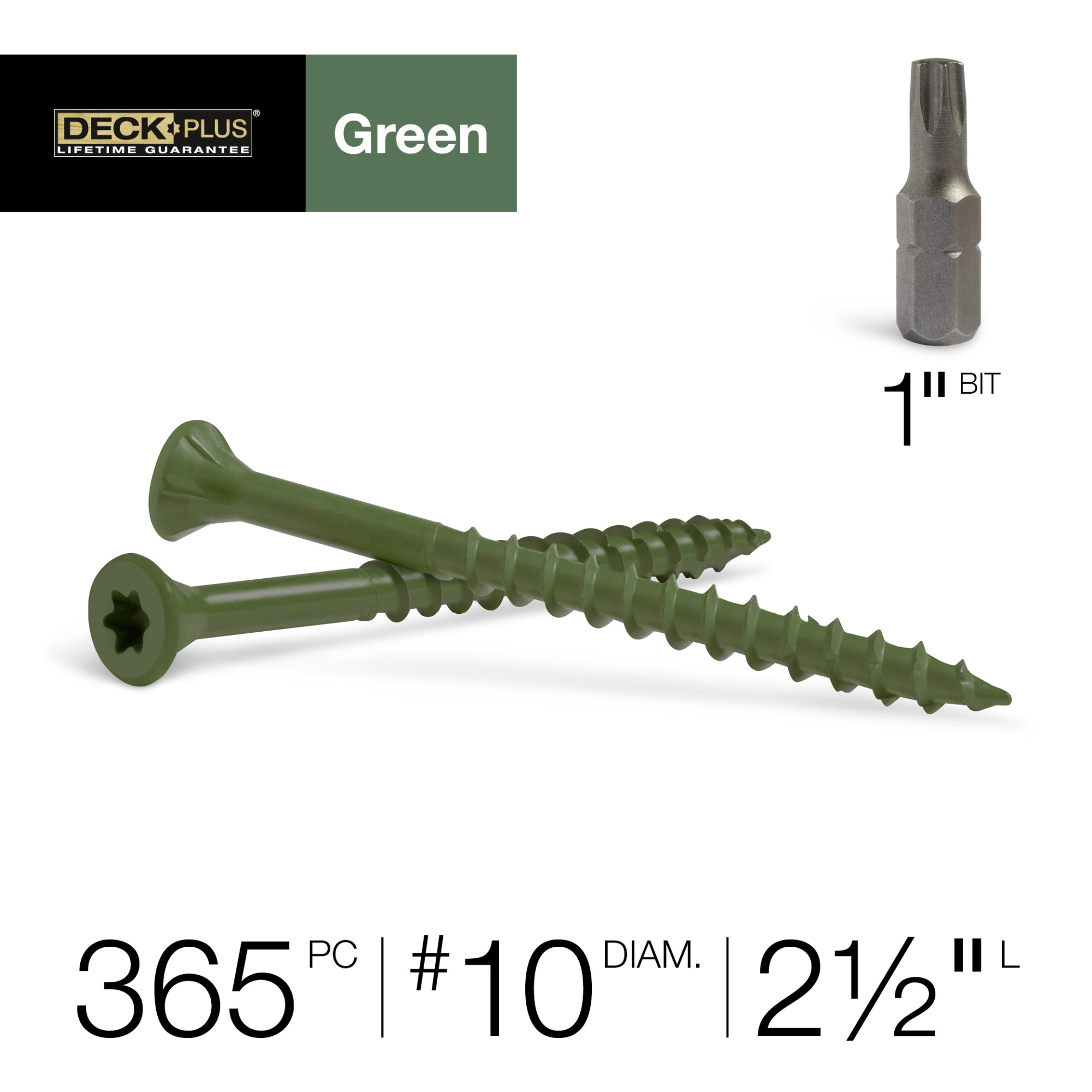 Deck Plus Green Deck Screws (#10 x 2-1/2 in.)