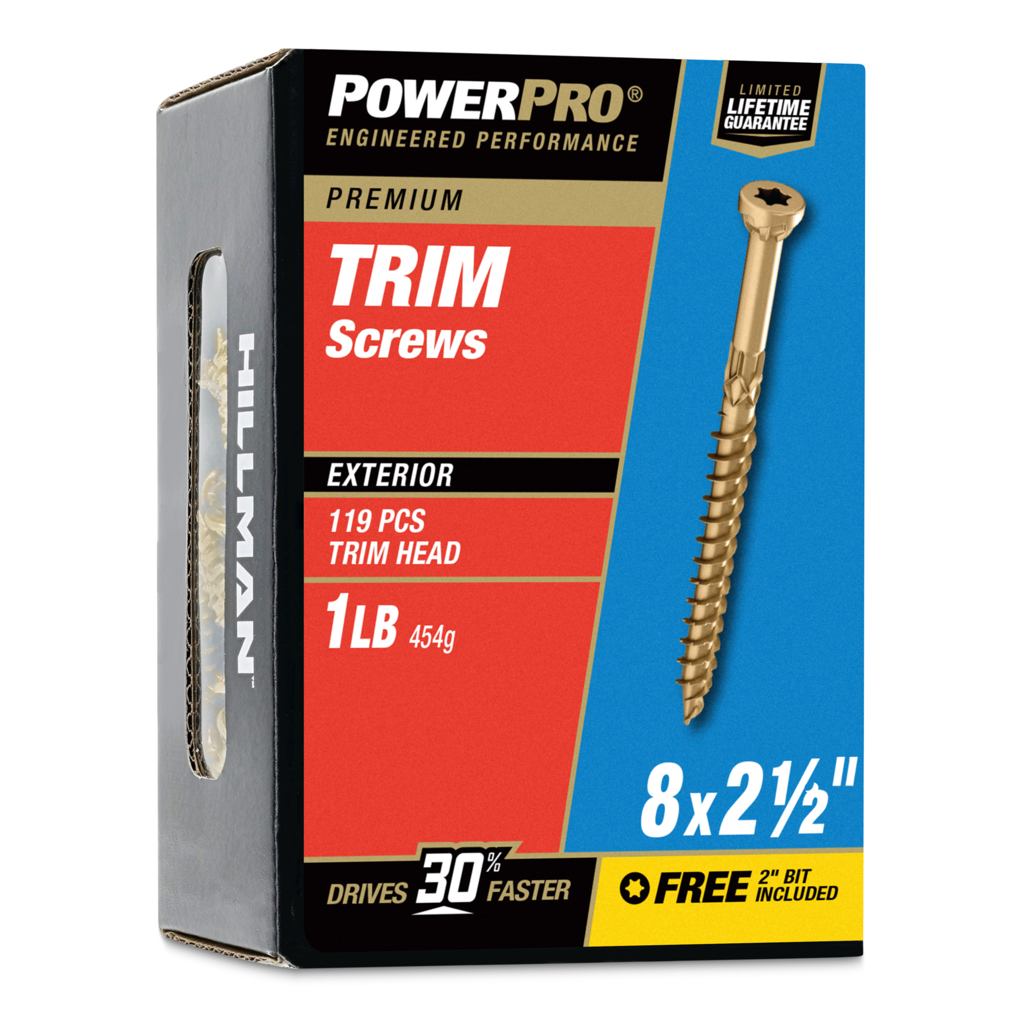 Power Pro&reg; Premium Bronze Exterior Trim Screws (#8 x 2-1/2 in.) - 119 pc
