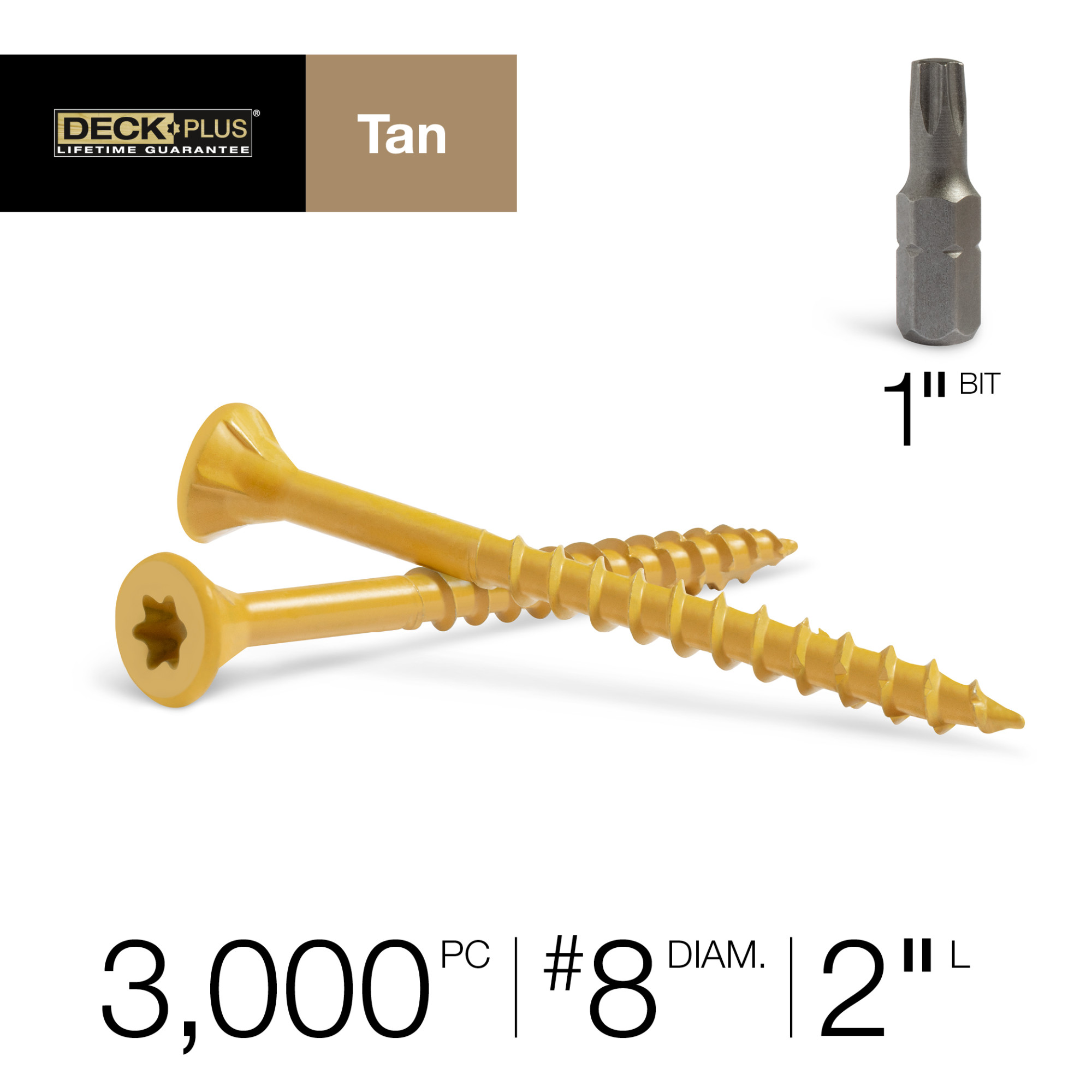 Deck Plus Tan Deck Screws (#8 x 2 in.)