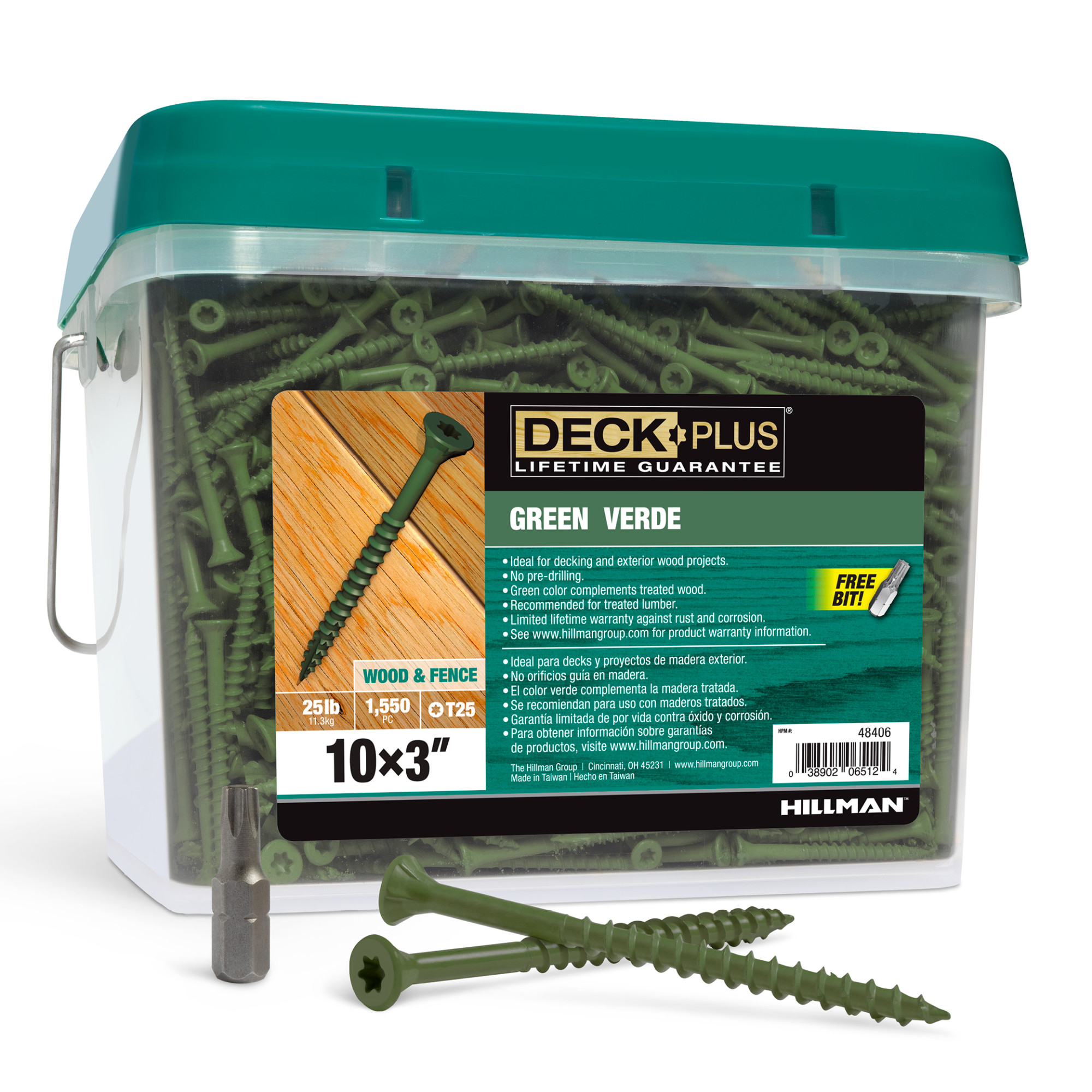Deck Plus Green Deck Screws (#10 x 3 in.)