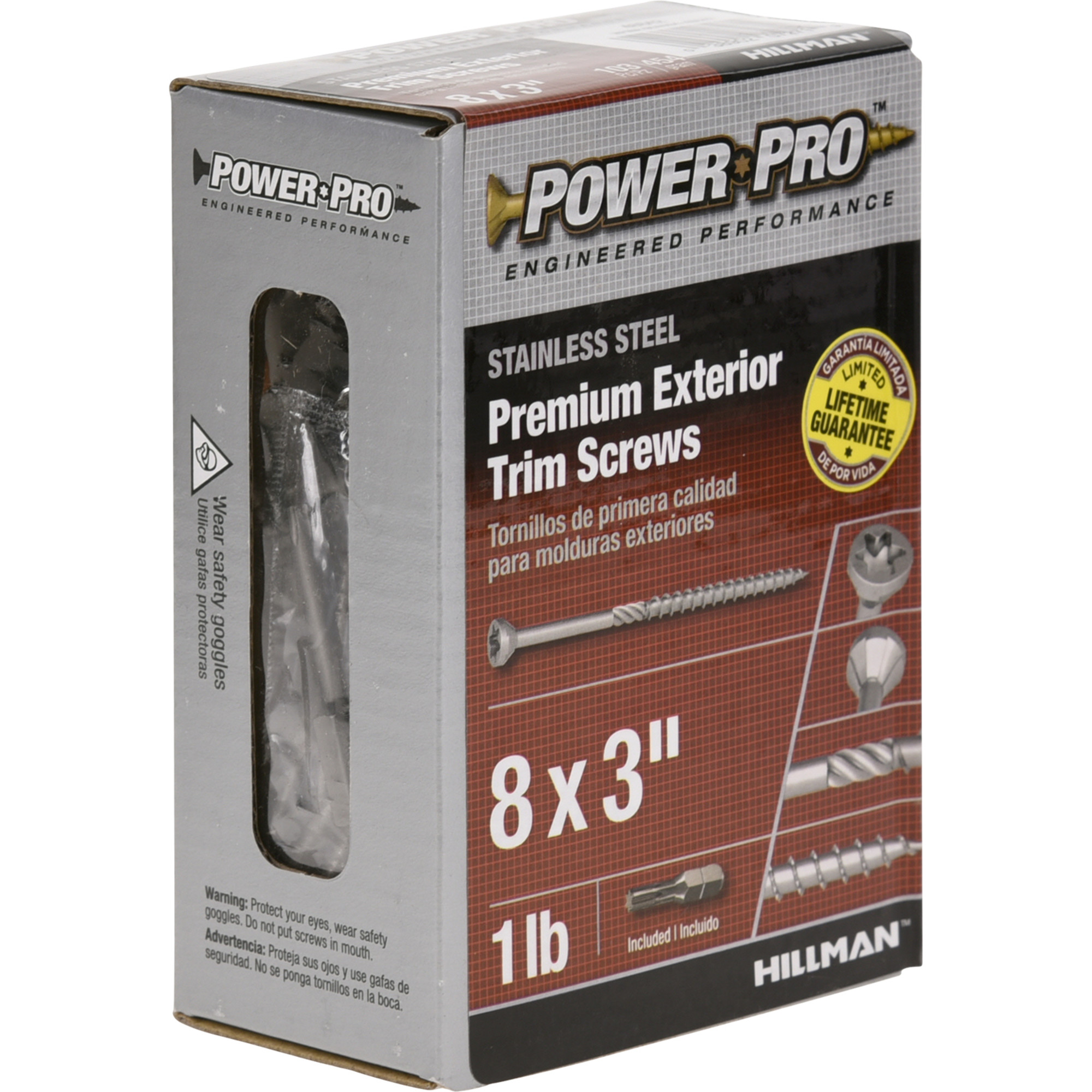 Power Pro Premium 305 Stainless Steel Trim Screws (#8 x 3 in.) - 103 pc