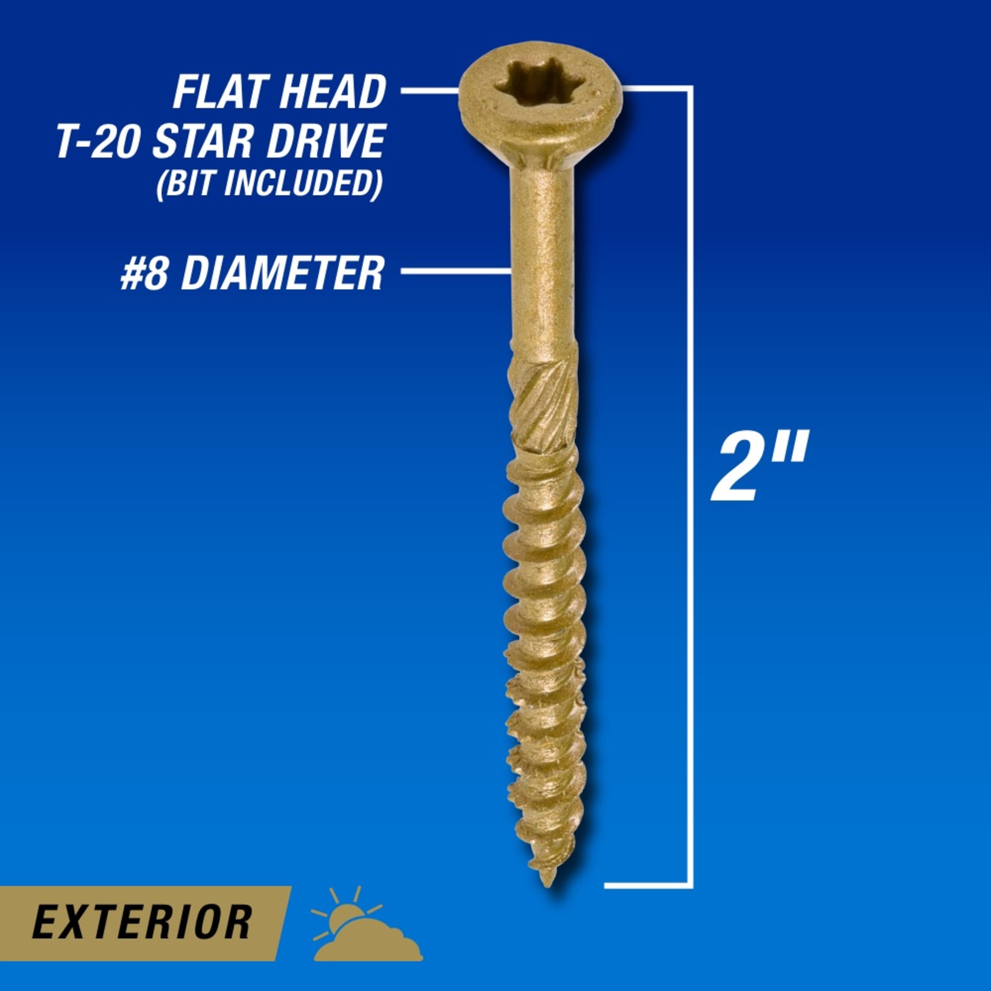 Power Pro Premium Bronze Exterior Wood Screws (#8 x 2 in.) - 3000 pc