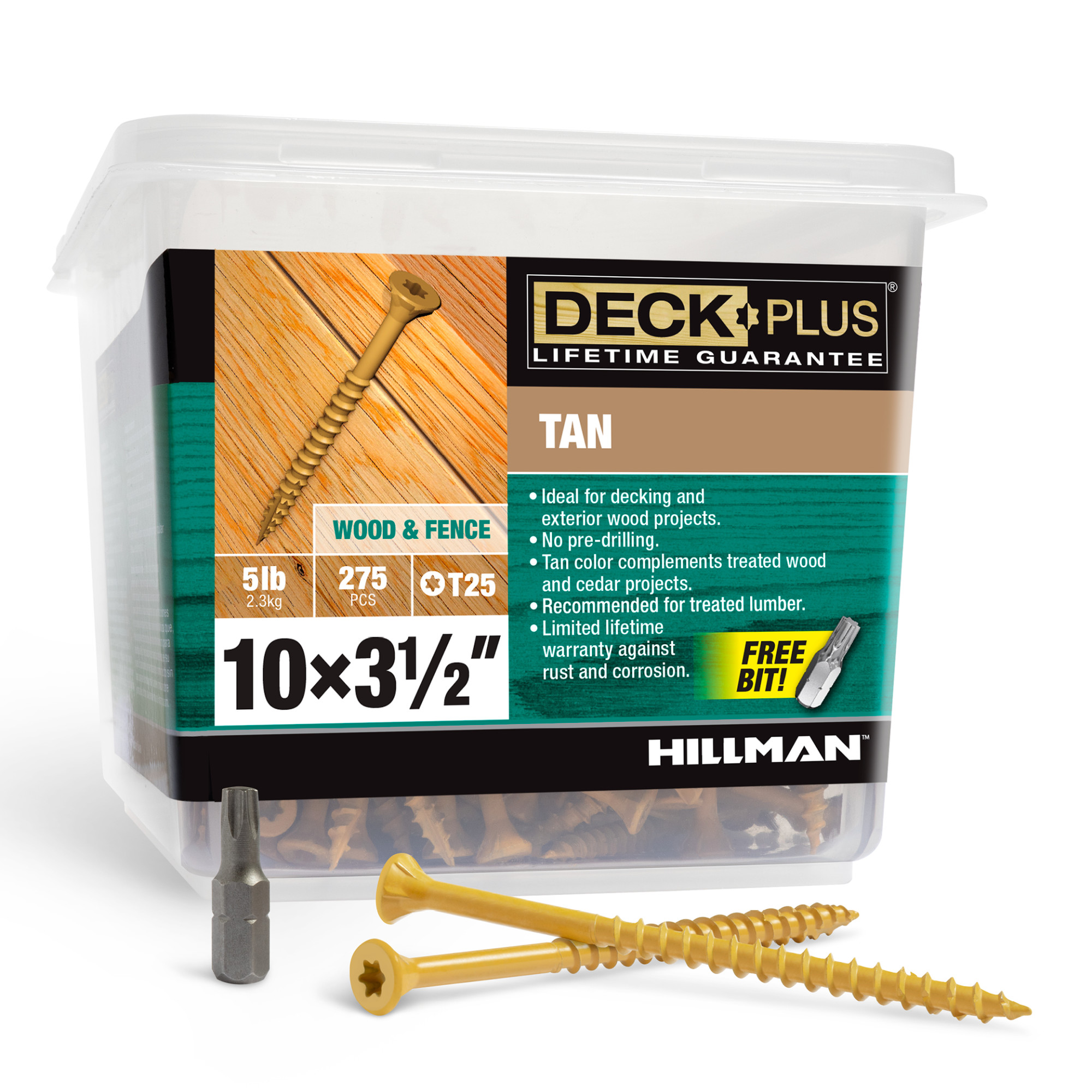 Deck Plus Tan Deck Screws (#10 x 3-1/2 in.)