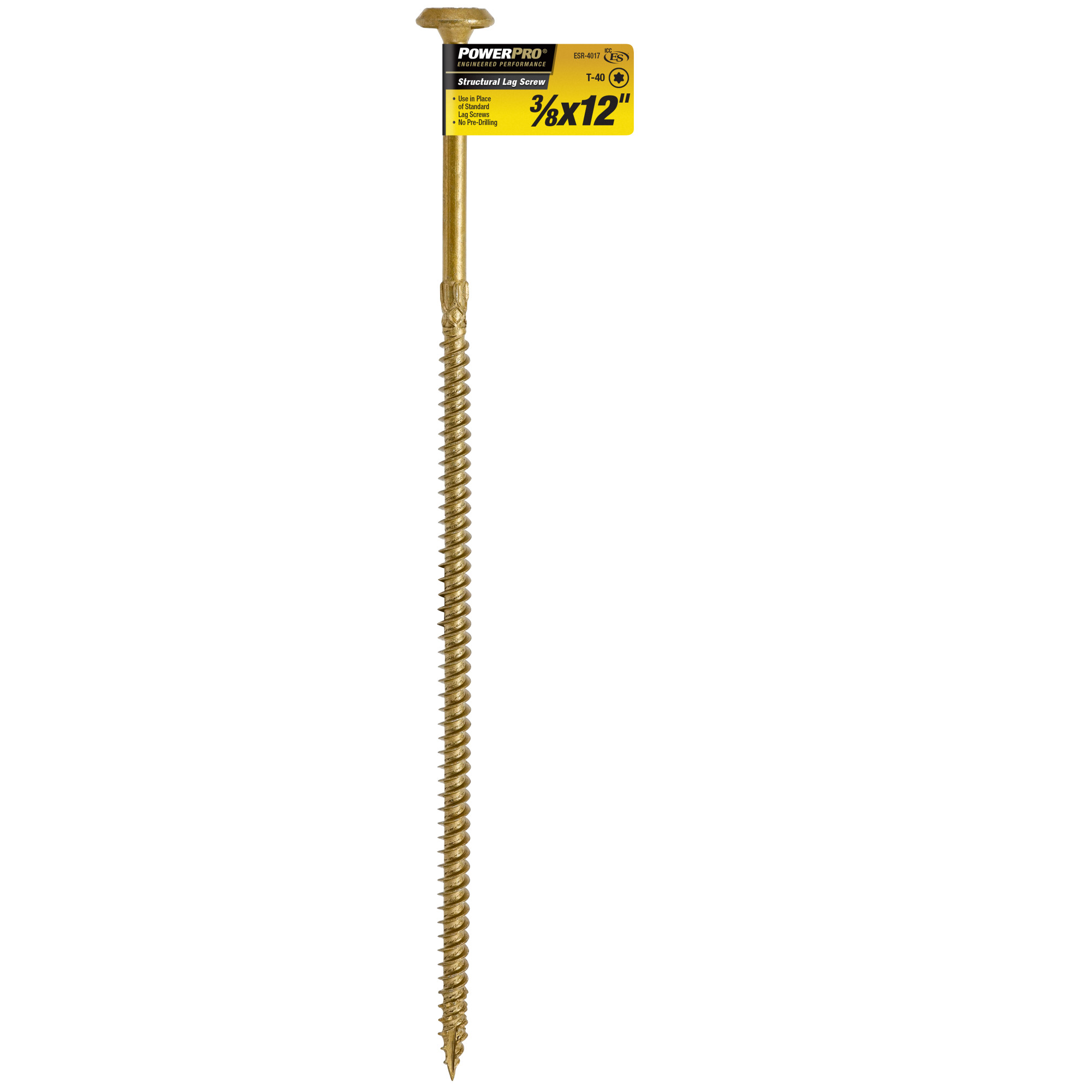 Power Pro Bronze Structural Lag Screws (3/8 in. x 12 in.) - 1 pc