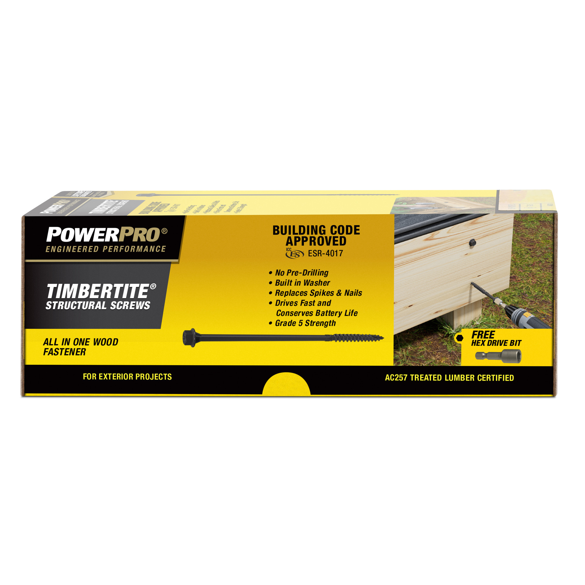 Power Pro TimberTite Structural Screws (1/4 in. x 8 in.) - 40 pc