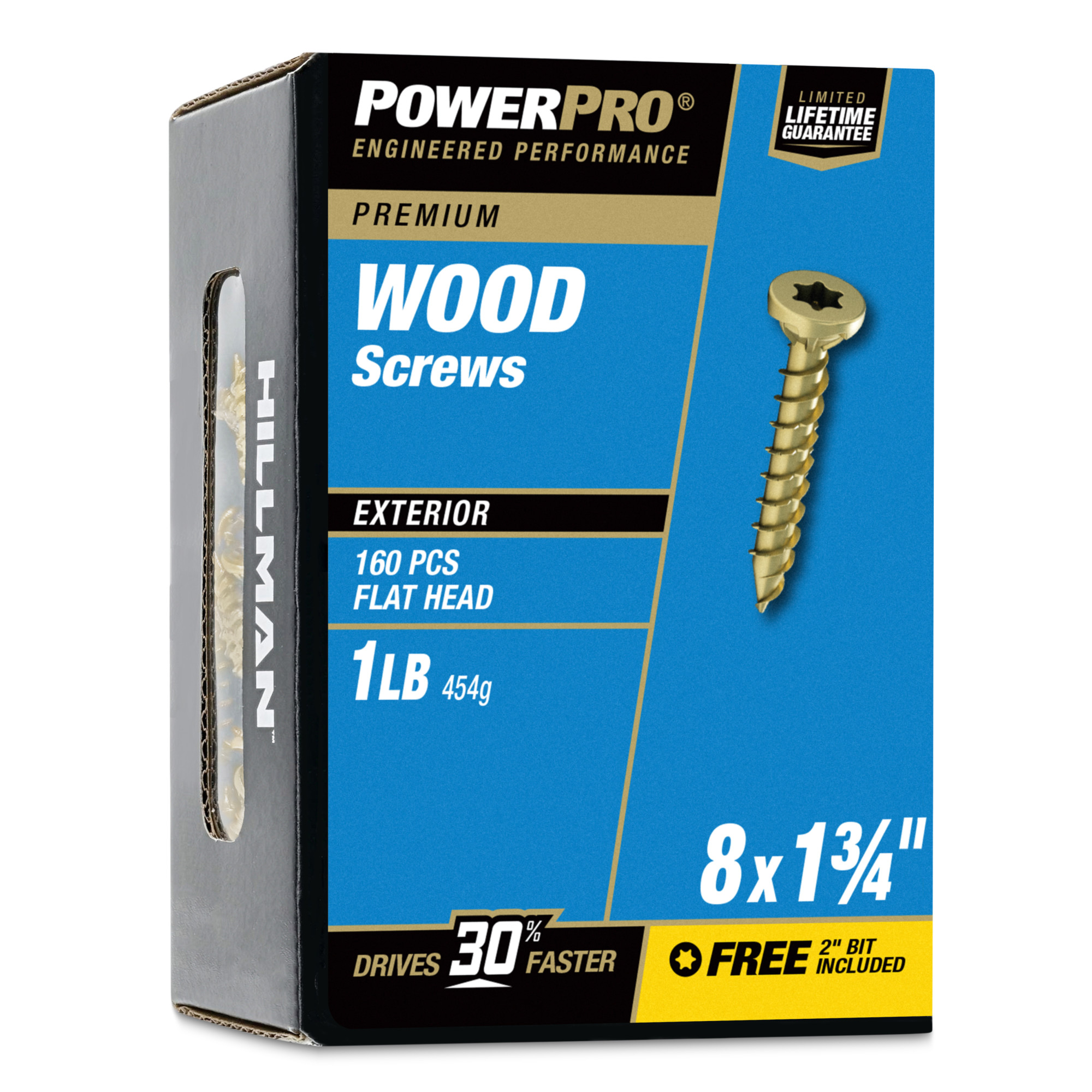 Power Pro Premium Exterior Wood Screws (#8 x 1-3/4 in.) - 160 pc
