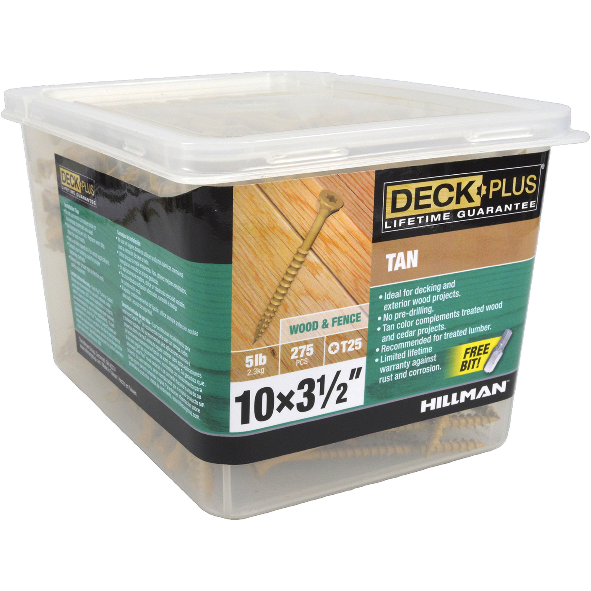 Deck Plus Tan Deck Screws (#10 x 3-1/2 in.)