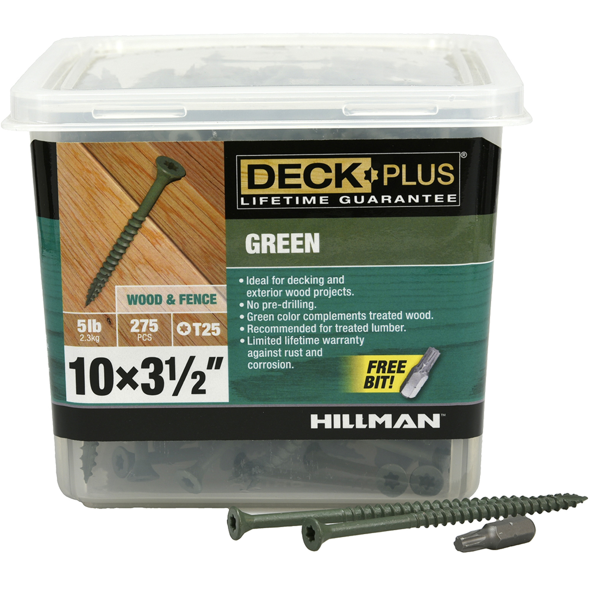 Deck Plus Green Deck Screws (#10 x 3-1/2 in.)