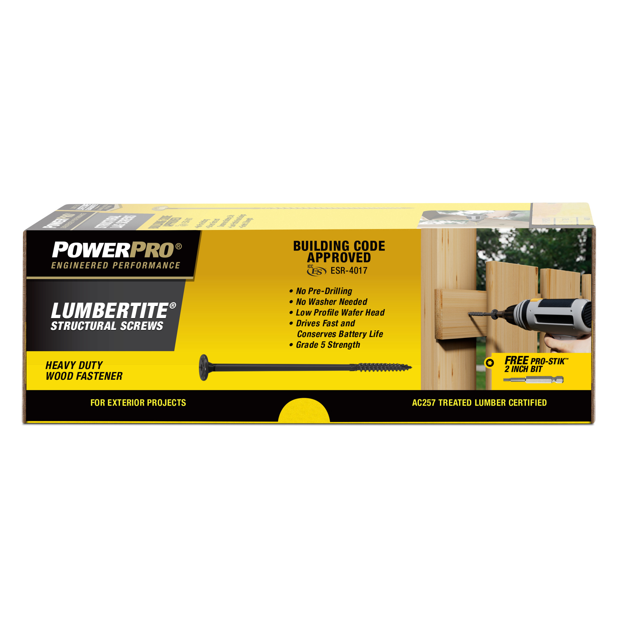 Power Pro Black Lumber-Tite Structural Screws (1/4 in. x 8 in.) - 40 pc