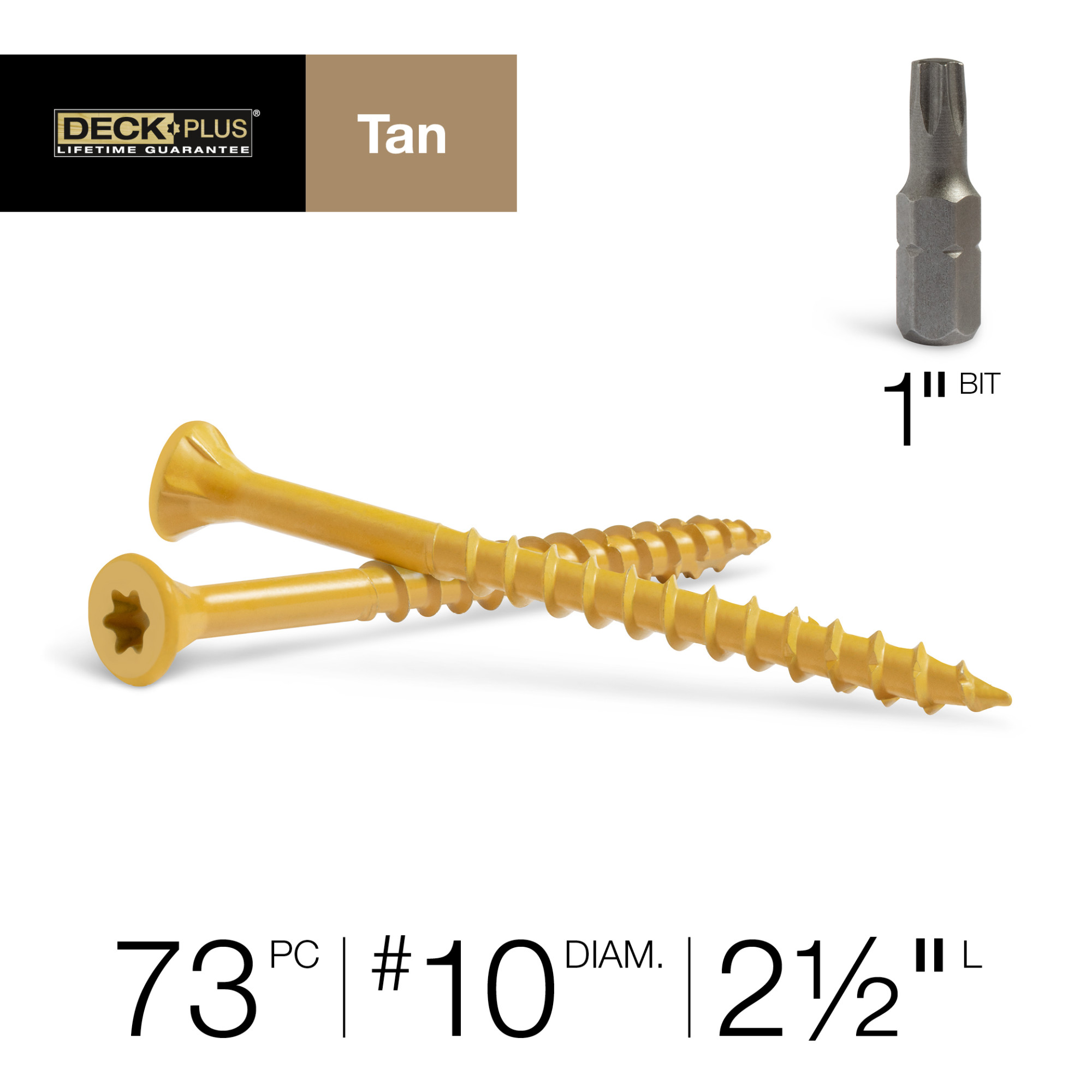 Deck Plus Tan Deck Screws (#10 x 2-1/2 in.)
