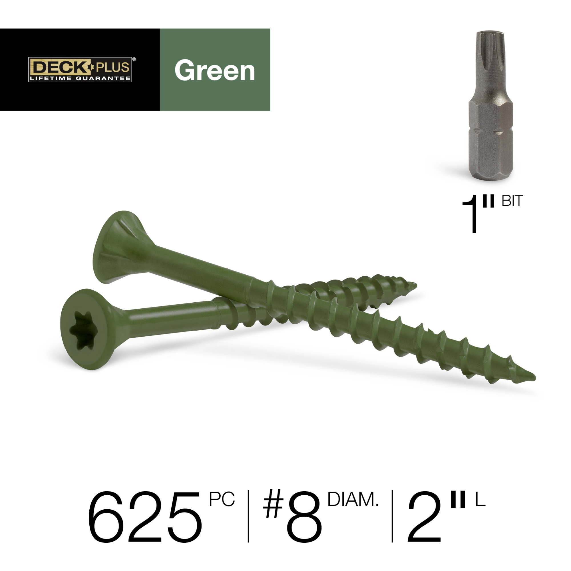 Deck Plus Green Deck Screws (#8 x 2 in.)