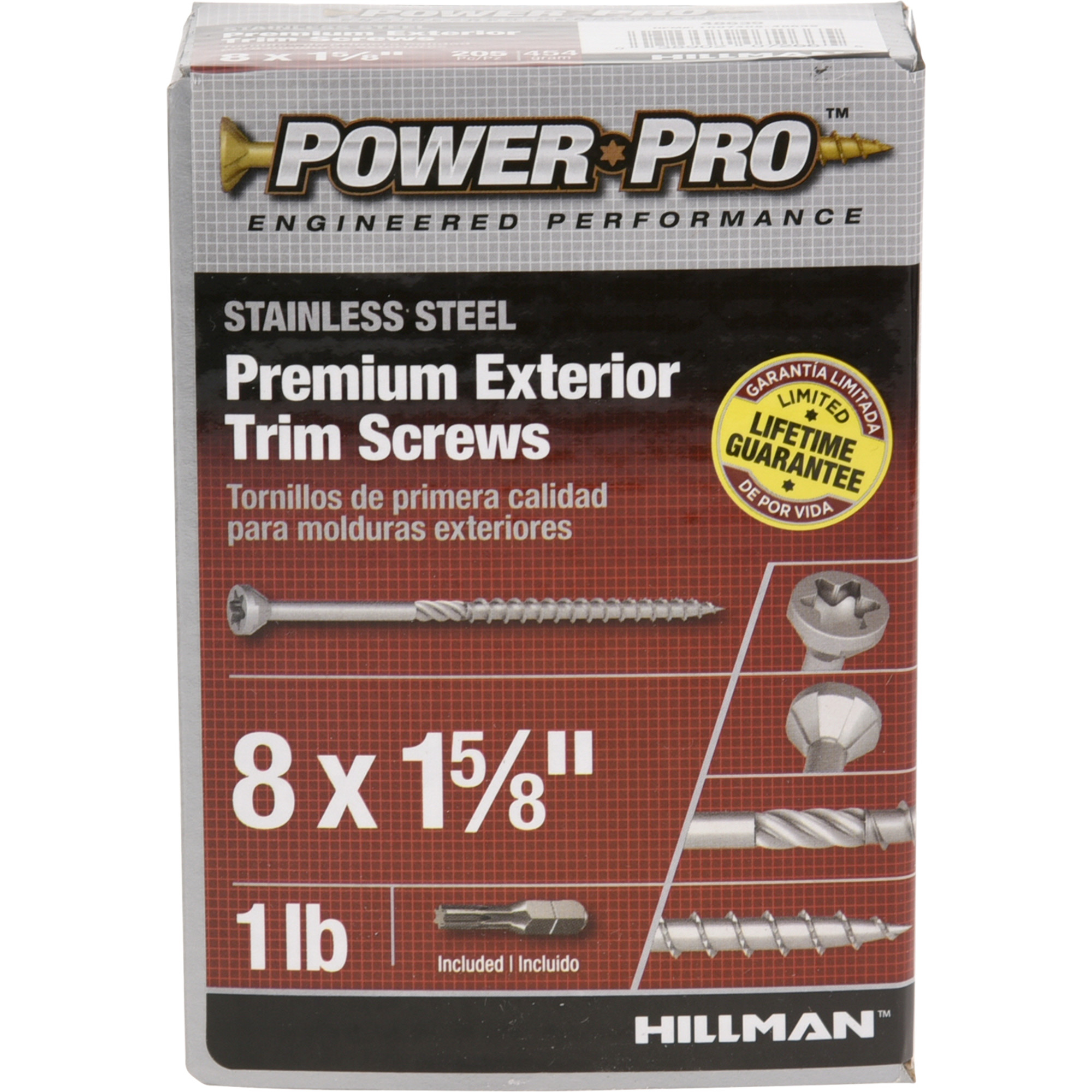 Power Pro Premium 305 Stainless Steel Trim Screws (#8 x 1-5/8 in.) - 205 pc