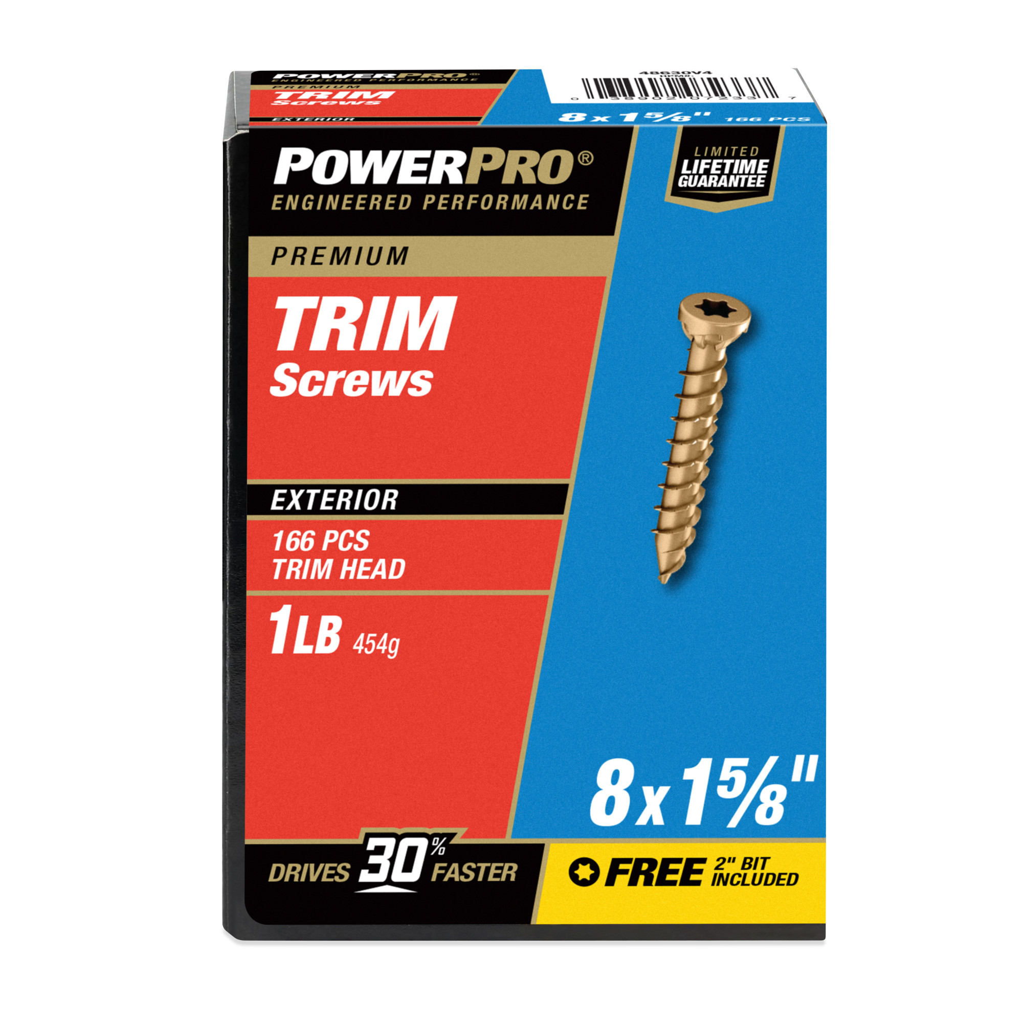Power Pro® Premium Bronze Exterior Trim Screws (#8 x 1-5/8 in.) - 166 pc