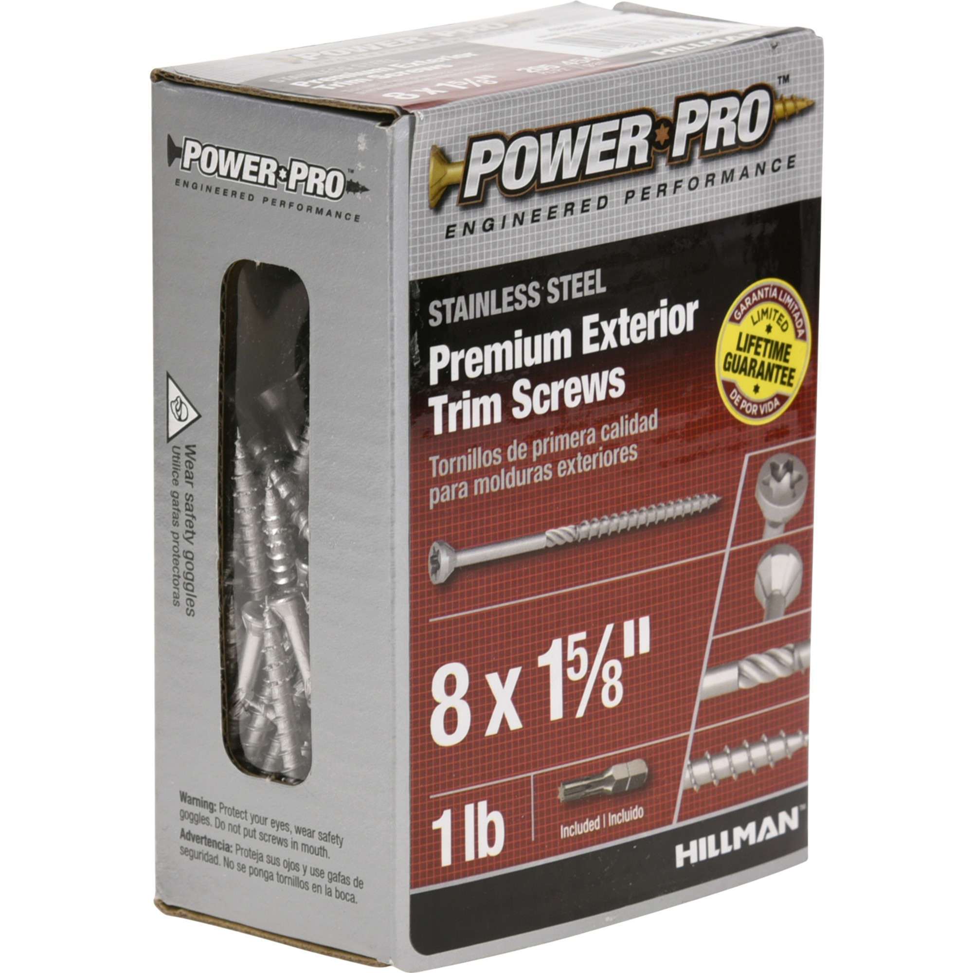 Power Pro Premium 305 Stainless Steel Trim Screws (#8 x 1-5/8 in.) - 205 pc