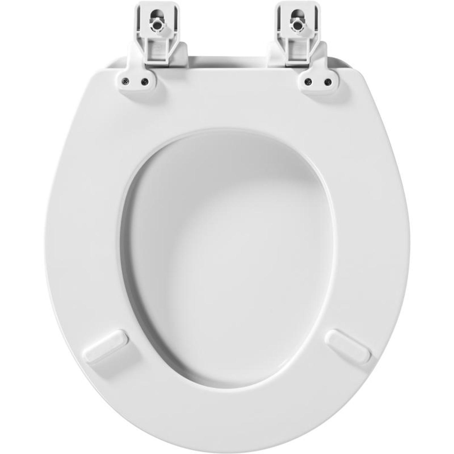 Mayfair by Bemis Lannon Slow Close Round White Enameled Wood Toilet Seat
