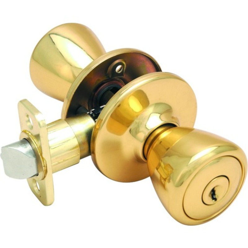 Hardware House Pelham Design Keyed Lockset Bright Brass Stine Home