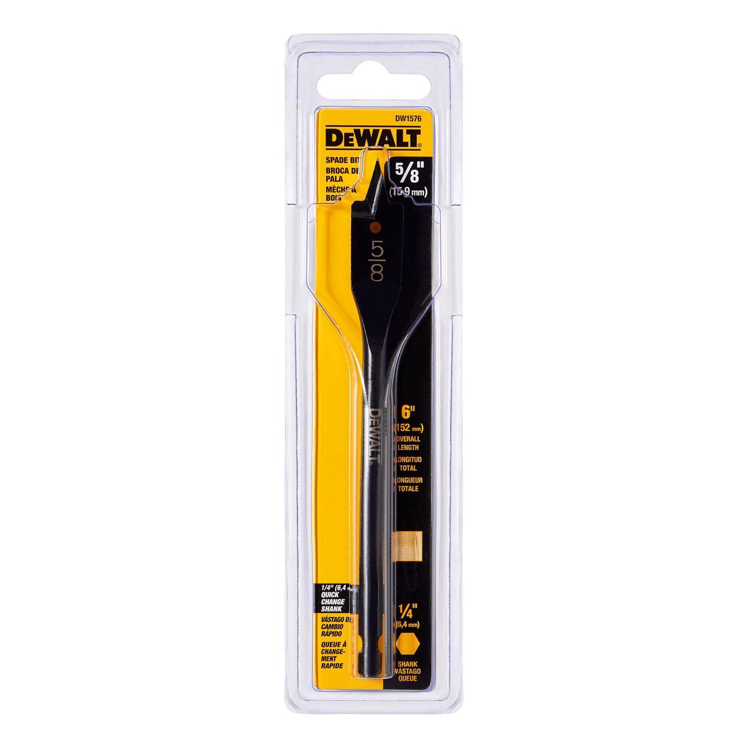 DEWALT 5/8 in. X 6 in. L Carbon Steel Spade Bit Hex Shank 1 pk
