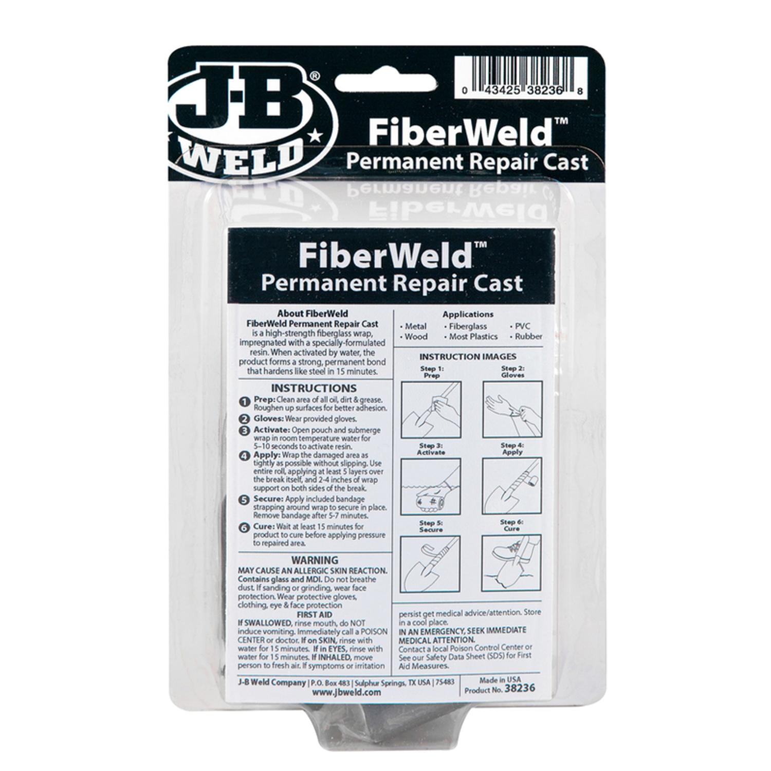 J-B Weld FiberWeld High Strength Epoxy Adhesive Black Permanent Fabric Adhesive 1 pc