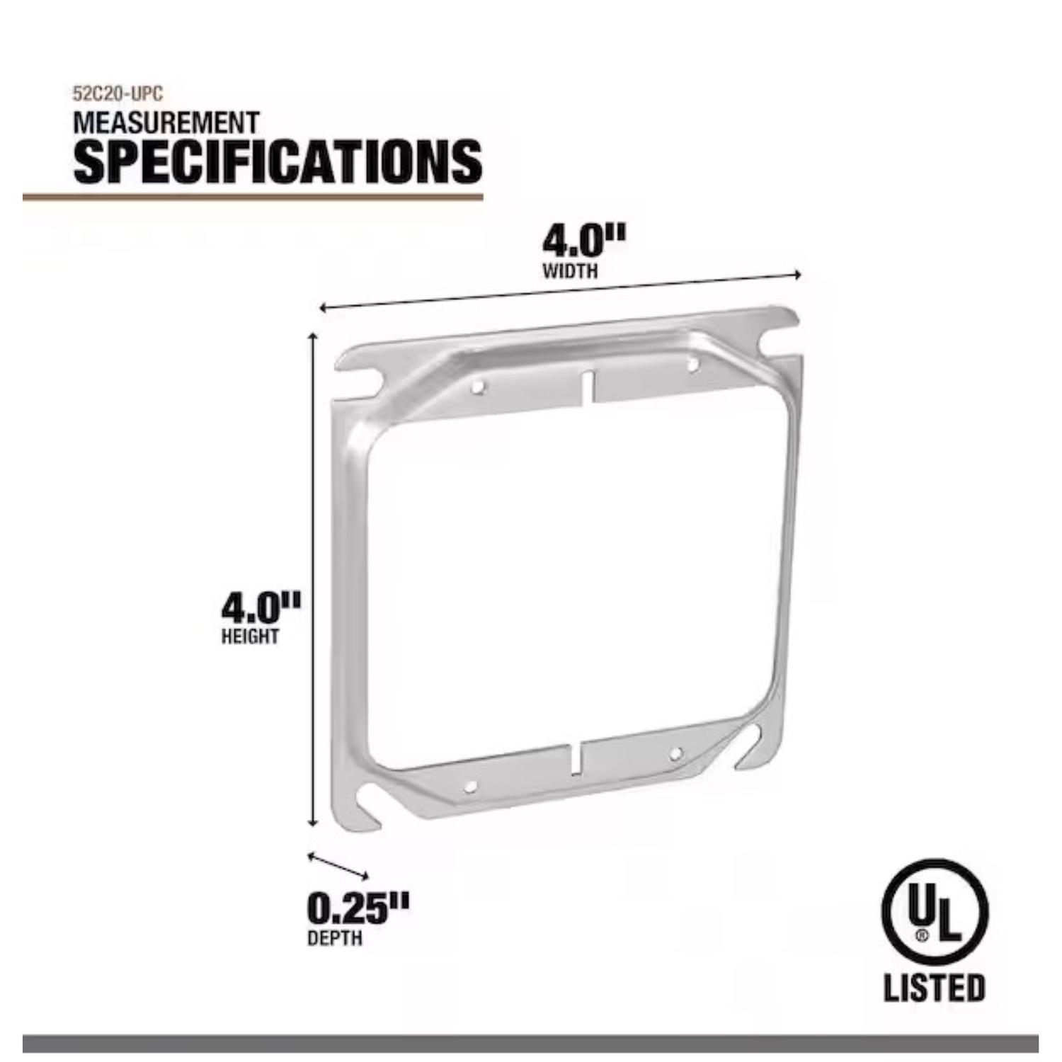 Southwire Square Steel 4 in. H X 4 in. W Box Cover